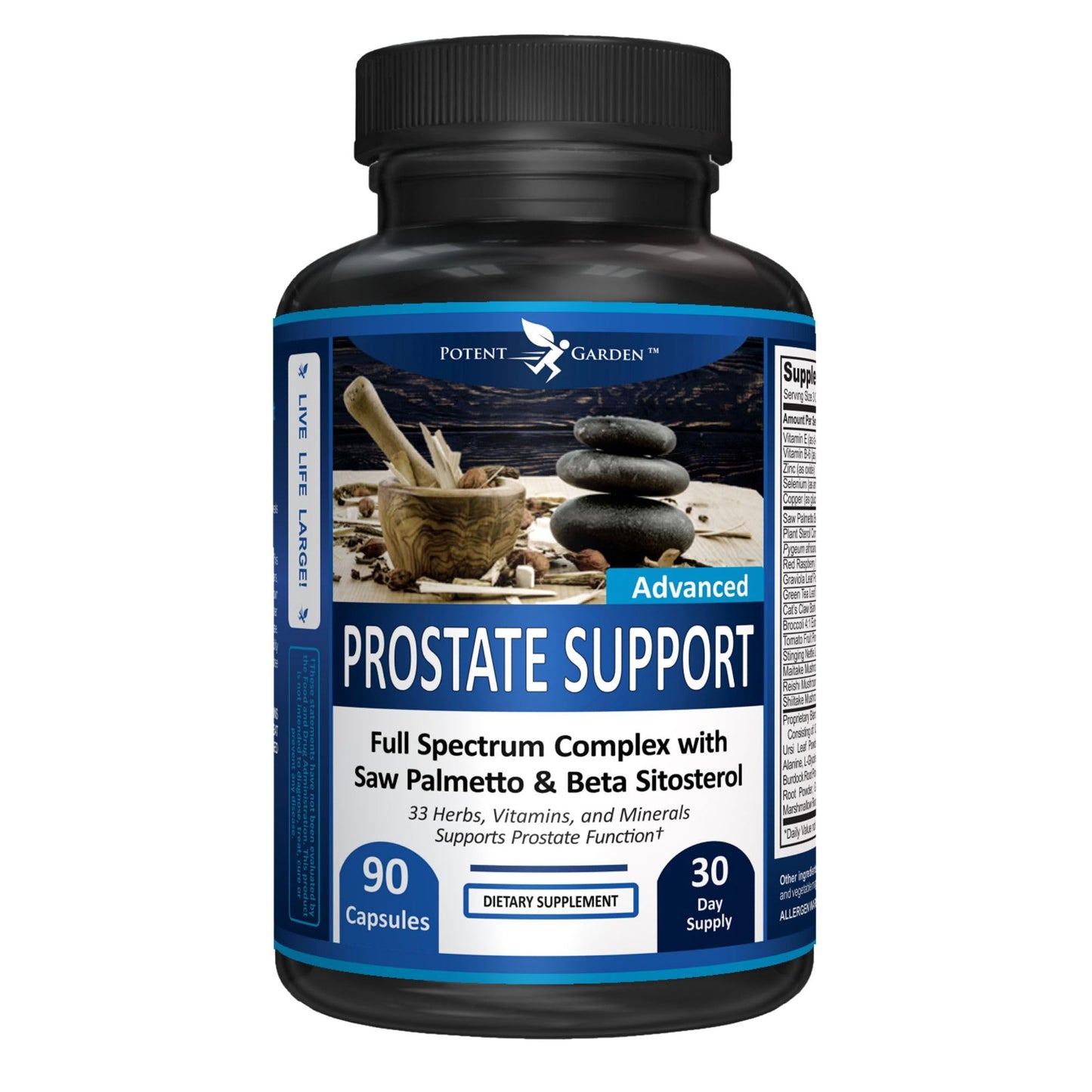 Potent Garden Prostate Support Supplement for Men with Beta Sitosterol & Saw Palmetto 90 Capsules