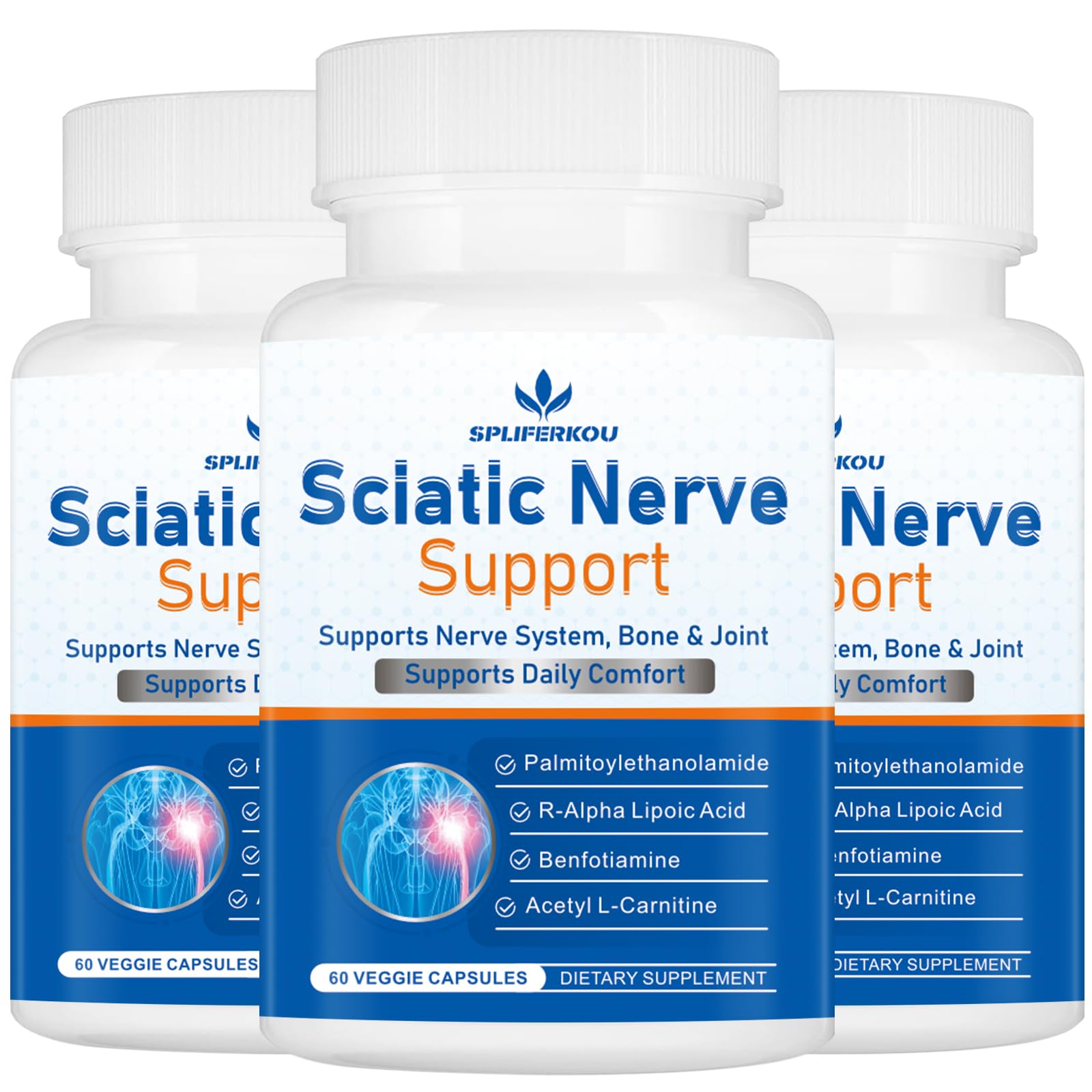 Spliferkou Sciatic Nerve Support Supplement Capsules 180
