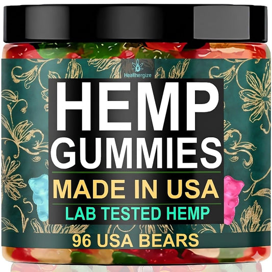 Healthergize Hemp Gummies for Sleep and Calm Relaxation Chewable, 96 Count
