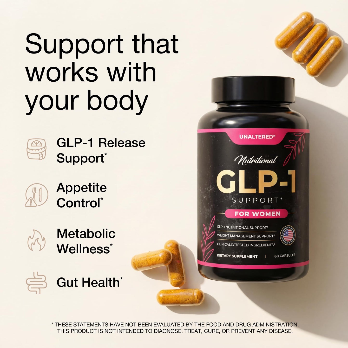 UNALTERED GLP-1 Supplement for Women Capsules 60 Count