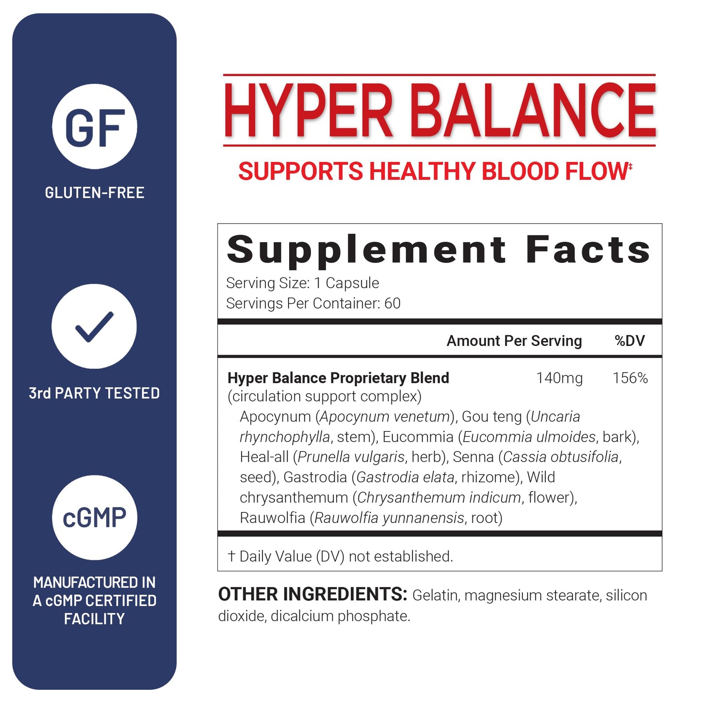 U.S.DOCTORS'CLINICAL HyperBalance Herbal Support for Liver with Eucommia Bark, Senna, Wild Chrysanthemum to Promote Regulation 60 Capsules