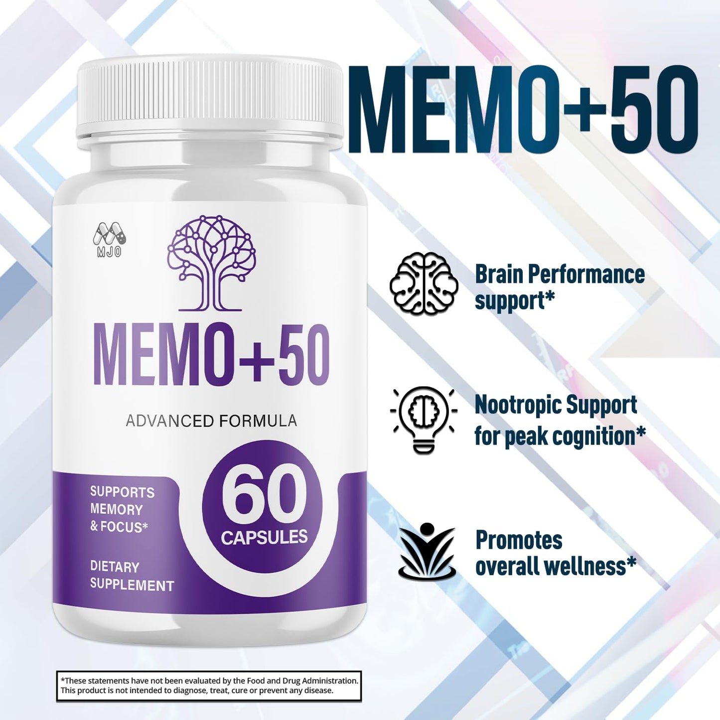 MJO Memo+50 Capsules 120 Count