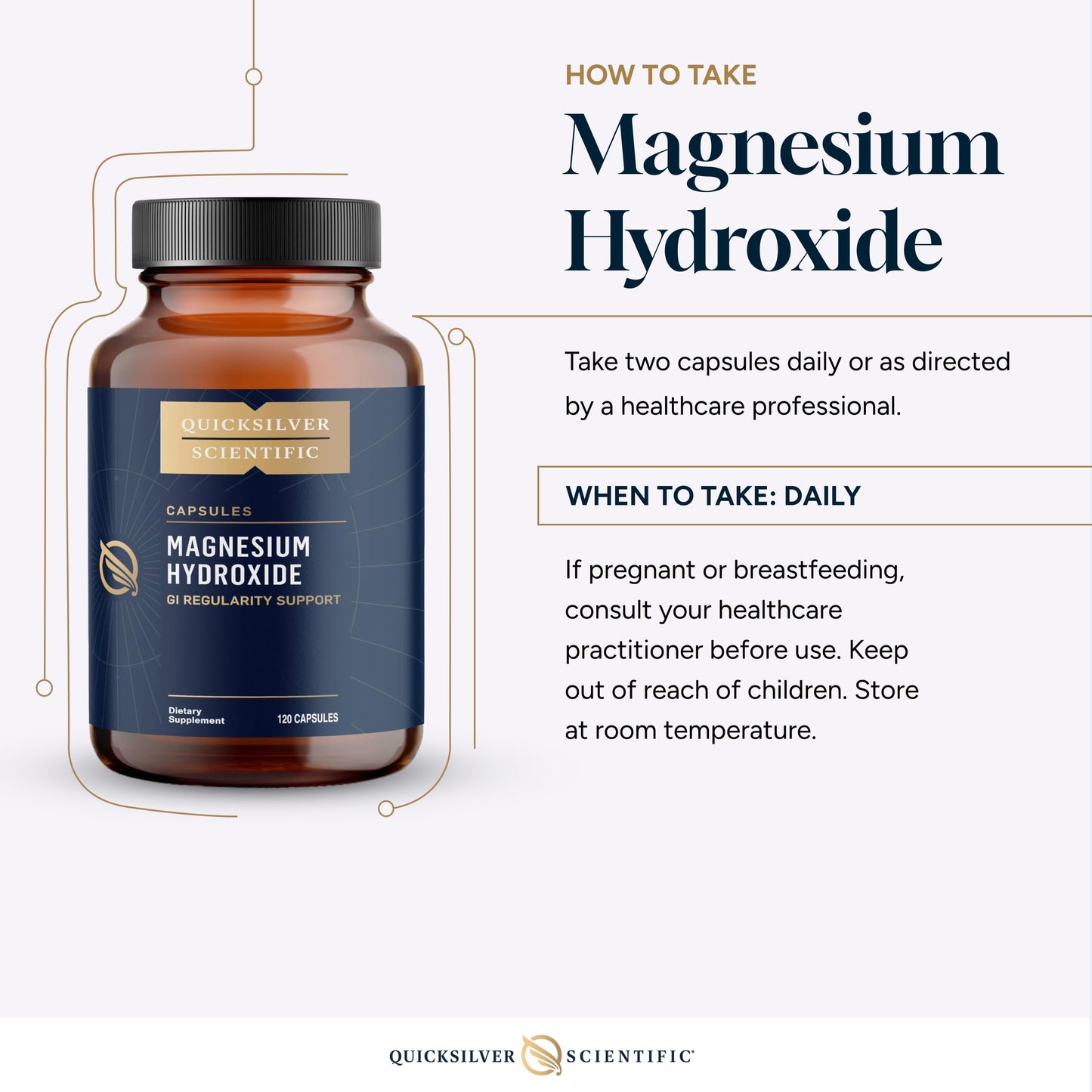 Quicksilver Scientific Magnesium Hydroxide Capsule 120 Count