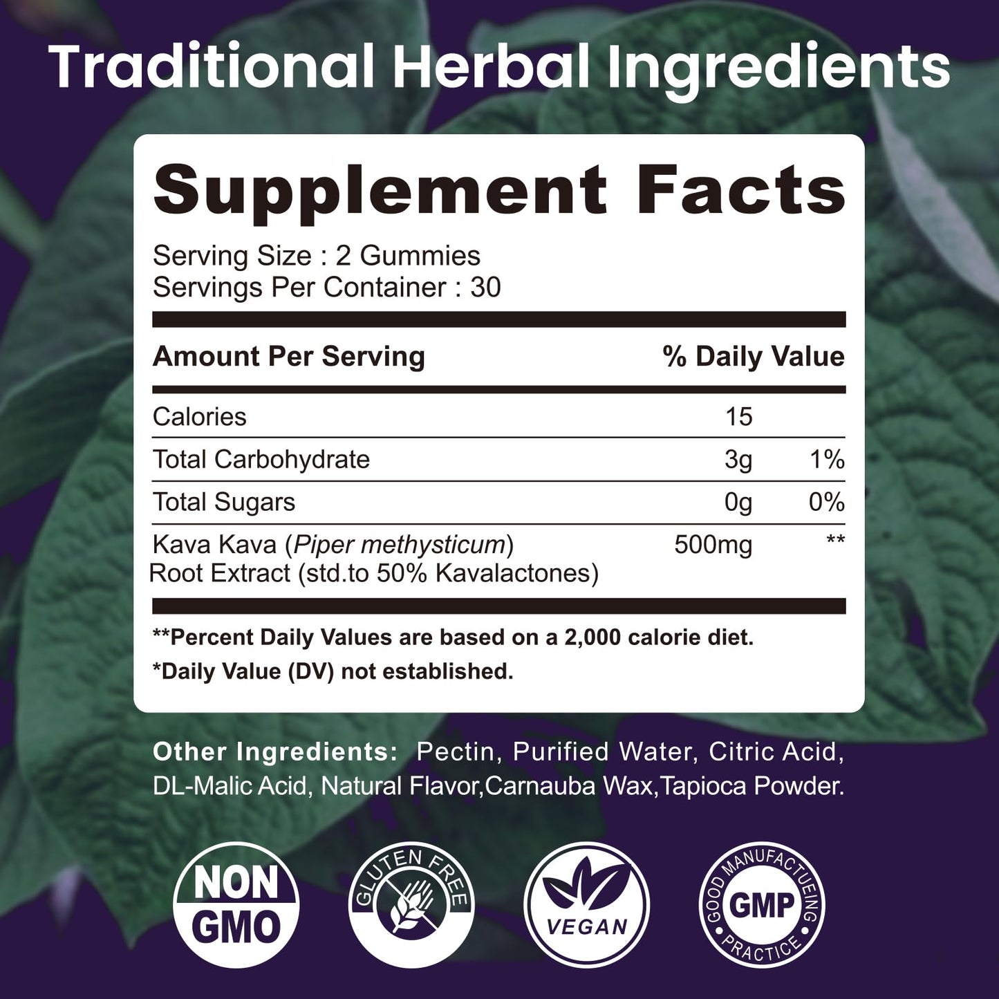 BERSOEVO Kava Gummies 500mg, 60 Count