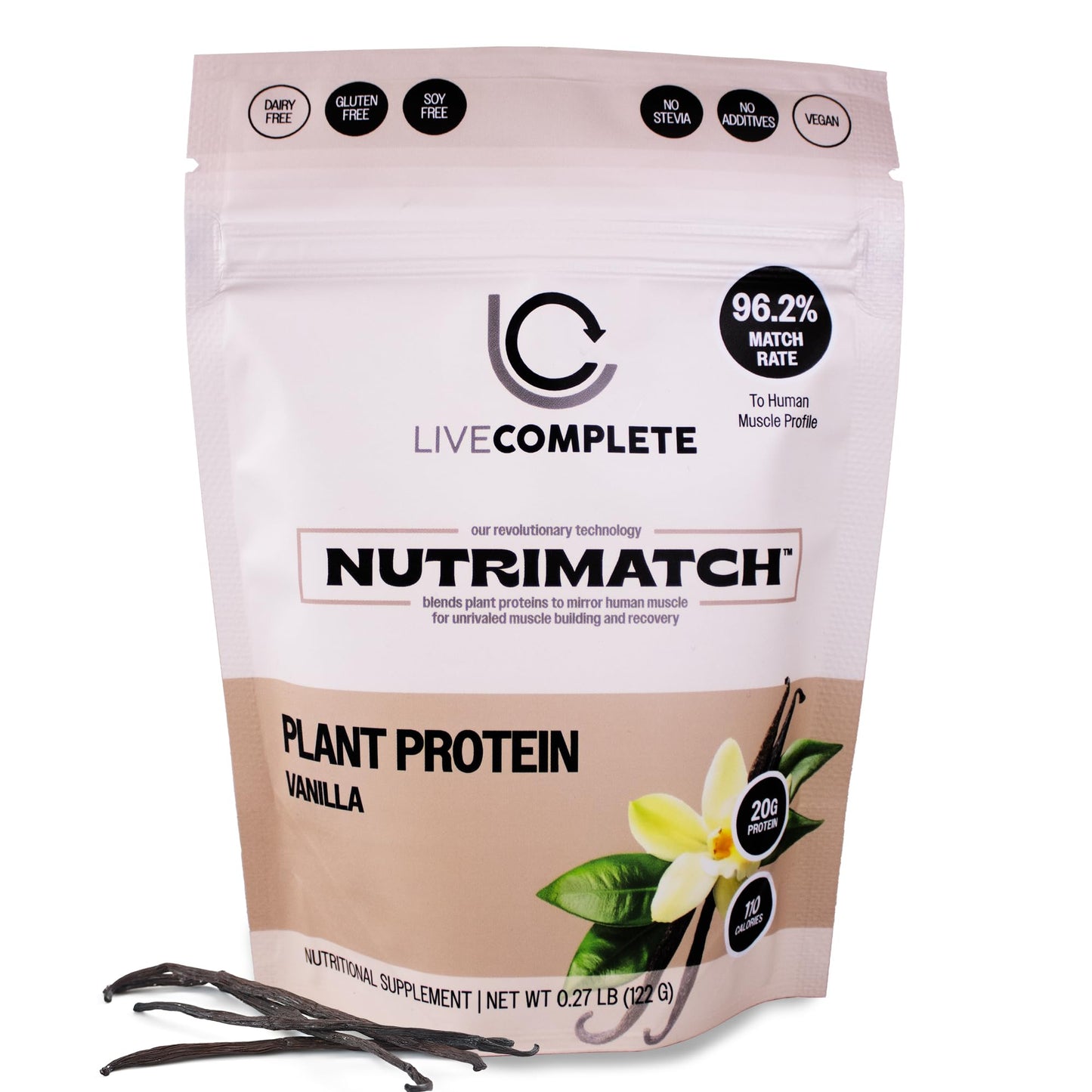 LiveComplete NutriMatch Plant Protein Powder – Vanilla, 4 Servings