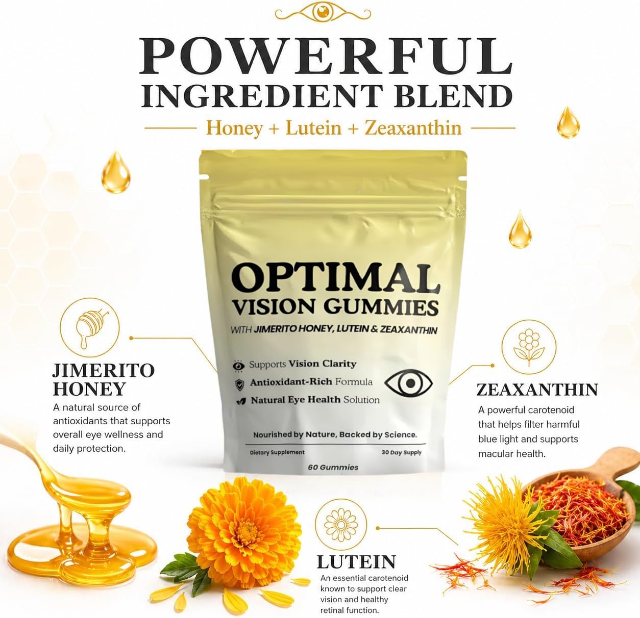 Yeloart Clear Vision Gummies 60 Count