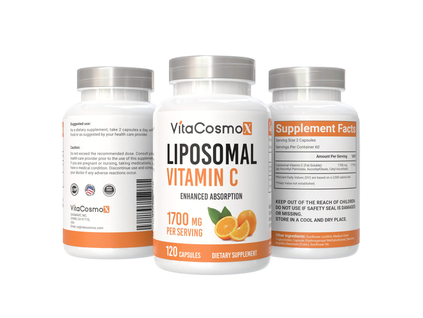 VitaCosmoX Liposomal Vitamin C Supplement Capsule 120