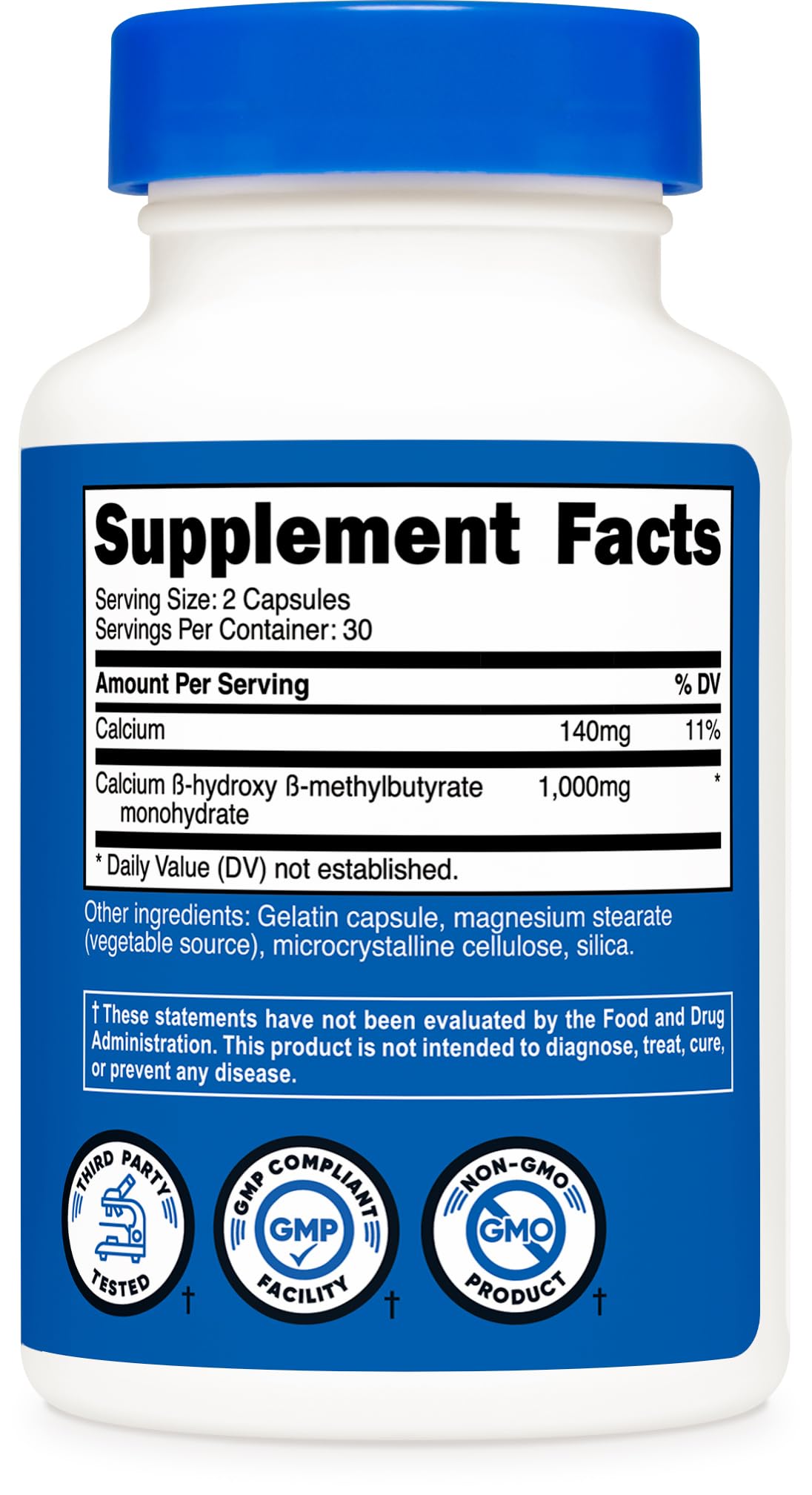 Nutricost HMB (As Calcium Beta-Hydroxy Beta-Methylbutyrate) 1,000mg Capsules, 60 Count