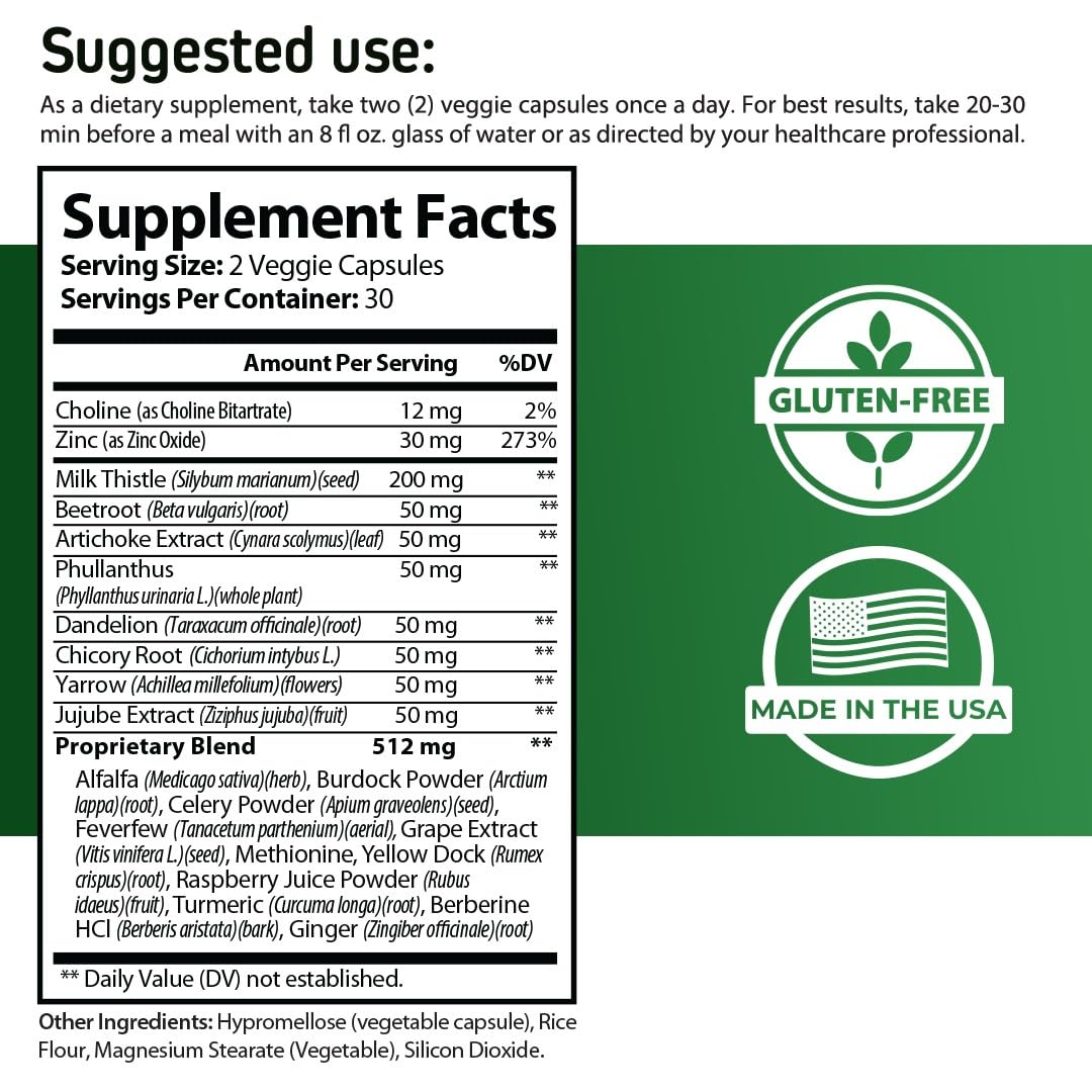 PureFight4U Supplevive Urgent Liver 911 Herbal Liver Support Supplement Liver Cleanse Detox & Repair Formula with Milk Thistle Silymarin Dandelion Root and Artichoke Extract, Capsule, 60 Capsules