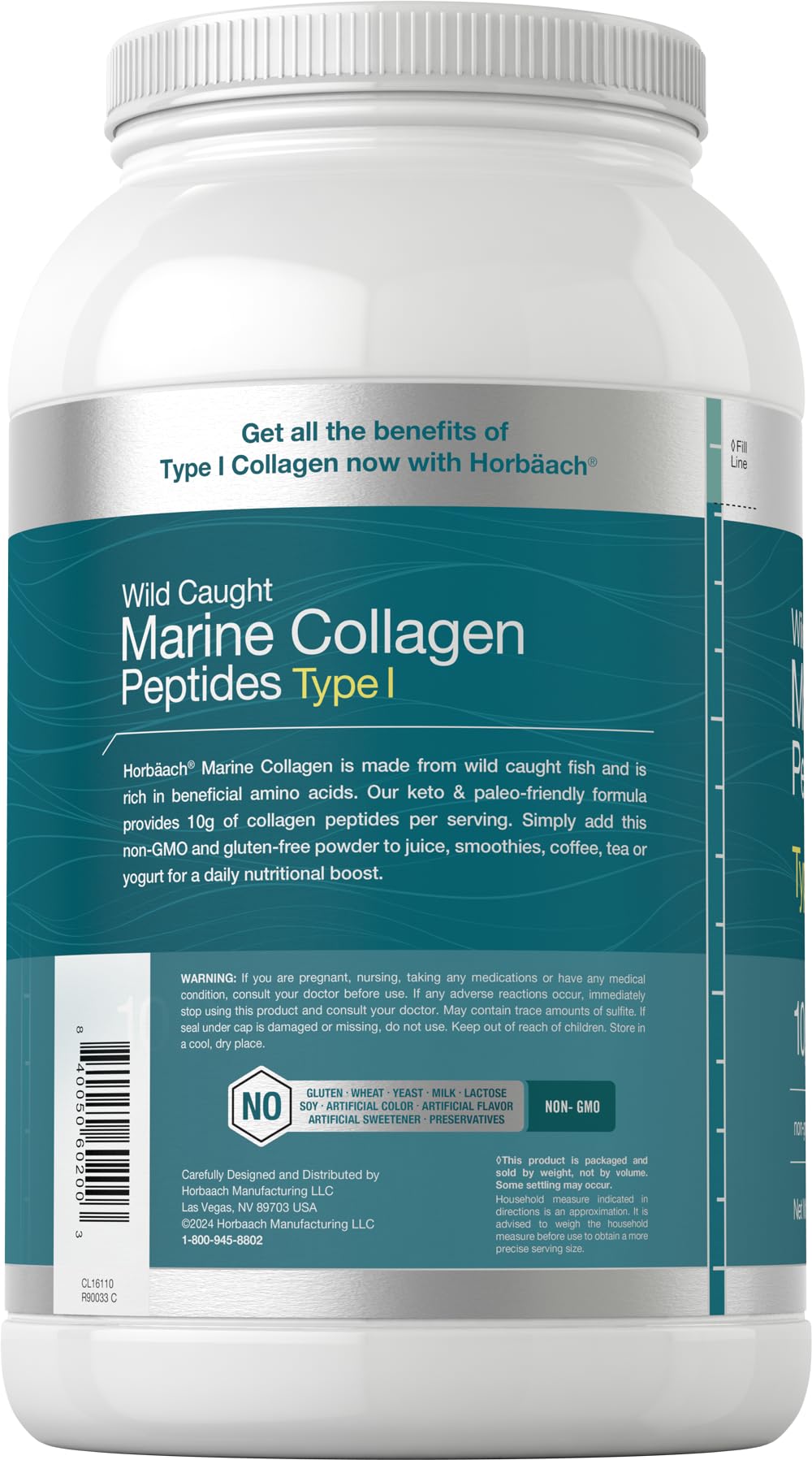 Horbäach Marine Collagen Peptides Powder 35.2 oz
