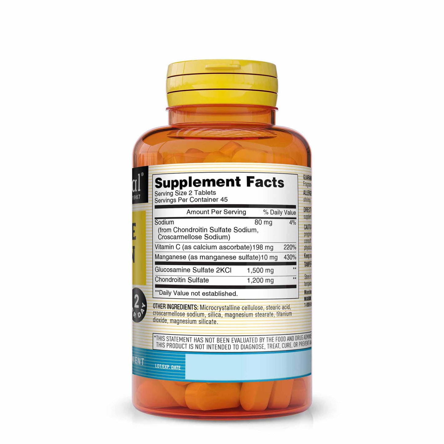 Mason Natural Glucosamine Chondroitin 1500/1200 with Vitamin C, 90 Tablets