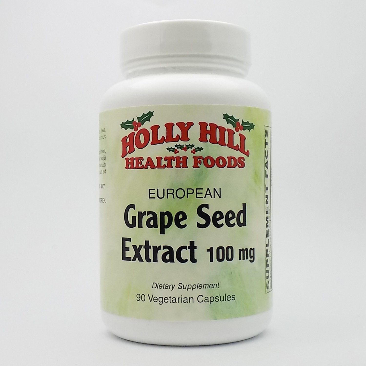 Holly Hill Health Foods European Grape Seed Extract 100 mg Capsules, 90 Count