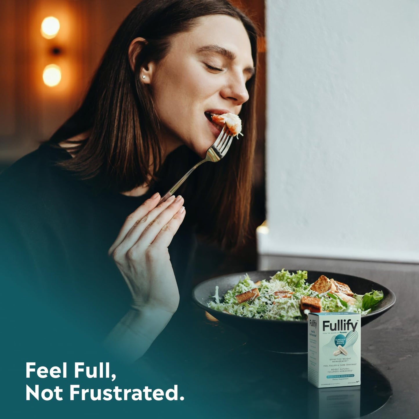 Fullify Weight Management Probiotics for Women and Men Clinically Shown to Curb Cravings with Hafnia Alvei HA4597, Chromium & Zinc Capsules 120