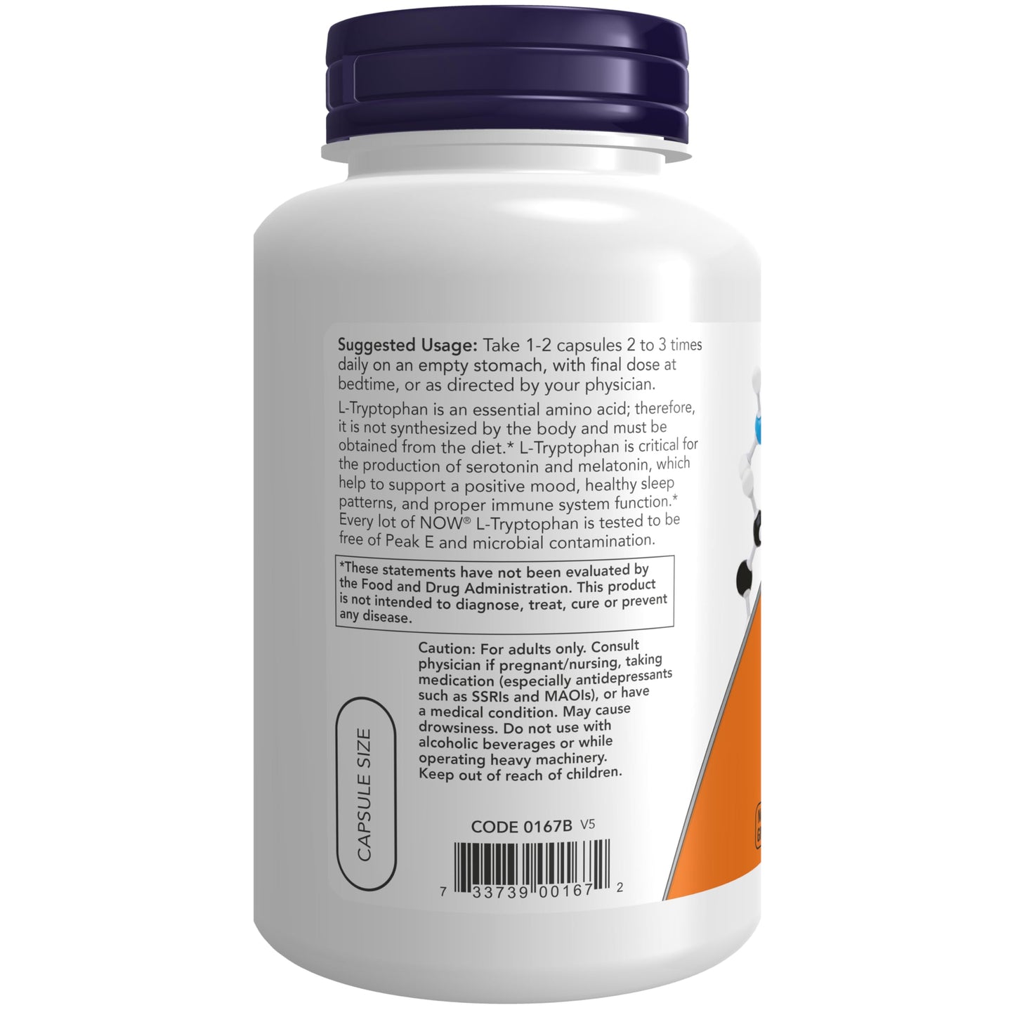 NOW Foods L-Tryptophan 500mg Capsules, 240-count