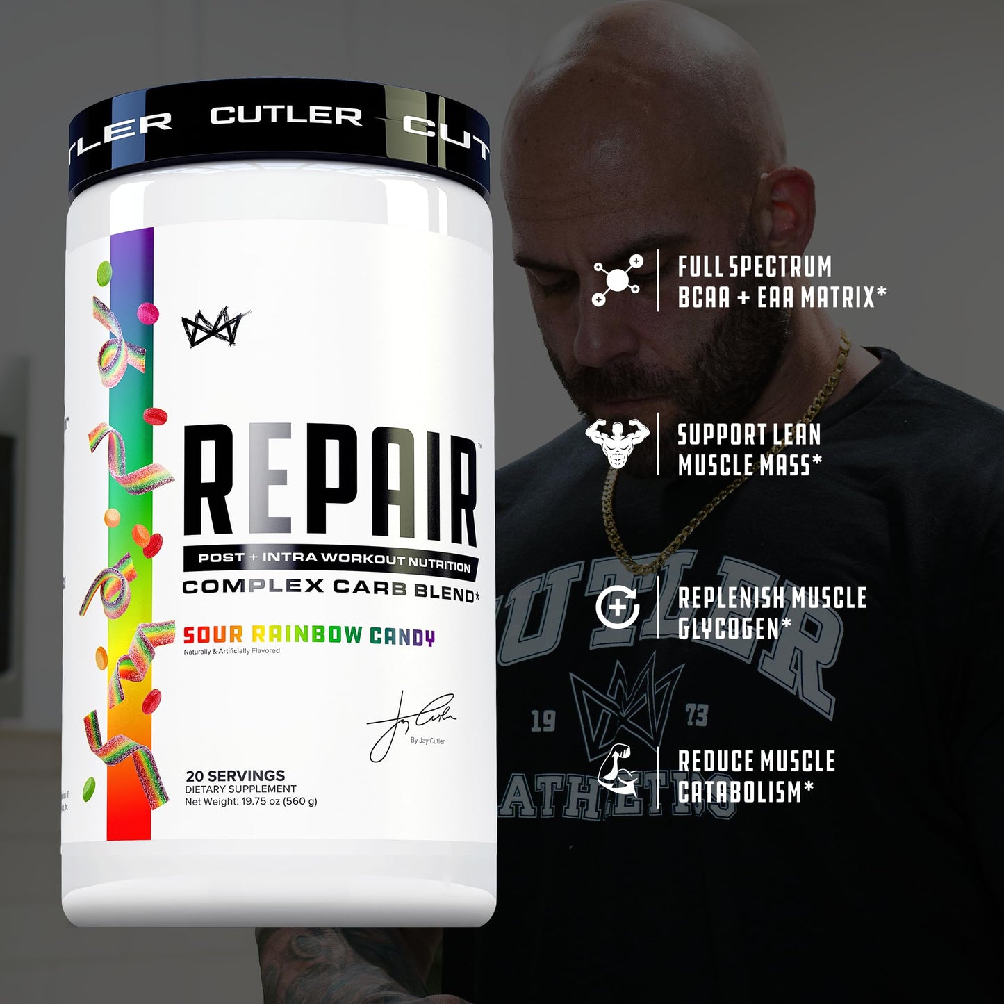 Cutler Nutrition Repair Post Workout Recovery Drink: Fast Absorbing Carbohydrates (Waxy Maize + Cluster Dextrin) and BCAA/EAA for Advanced Muscle Recovery Powder, 19.75 Servings