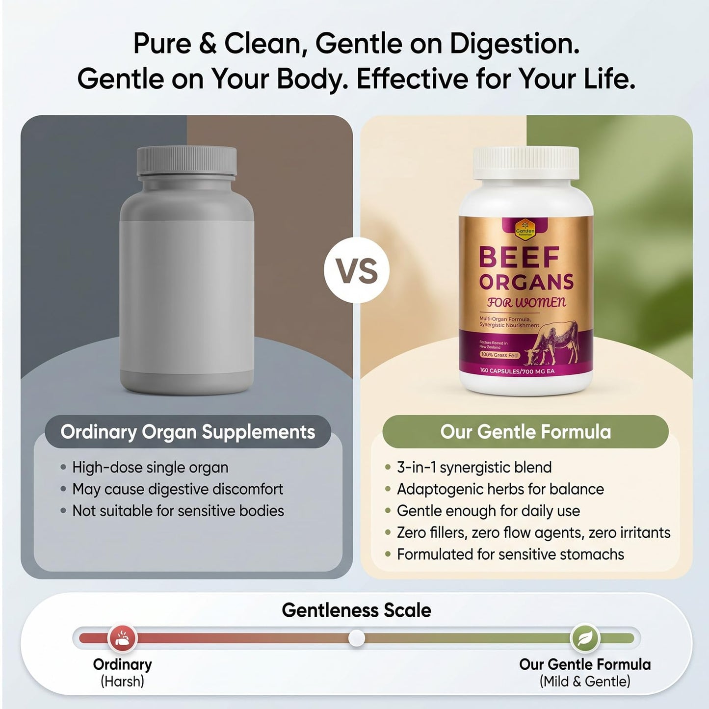 Golden Nourish Primal Beef Grass-Fed Organ Supplement for Women Capsules 180