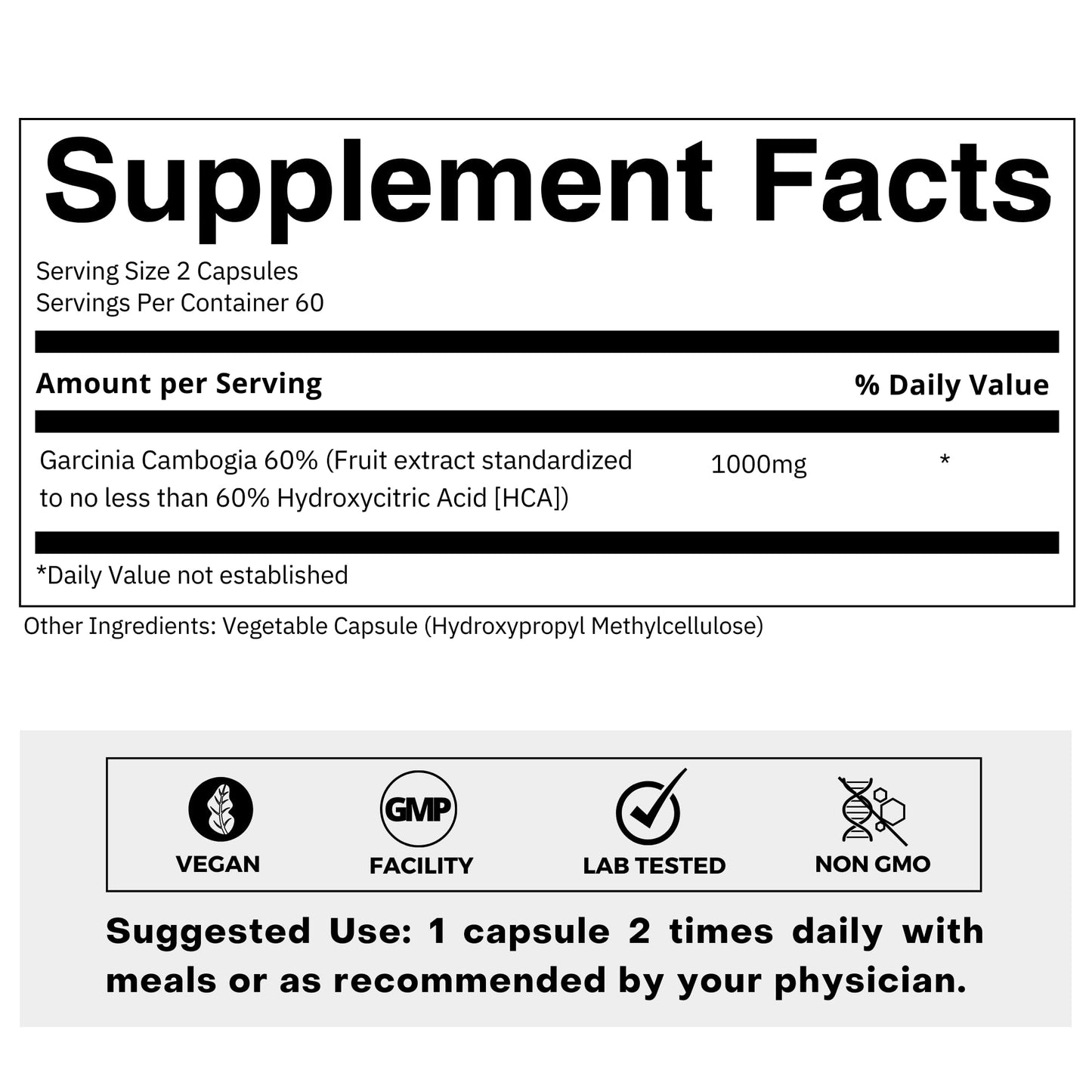 FOLIUS LABS Garcinia Cambogia Extract Capsule, 120 Capsules