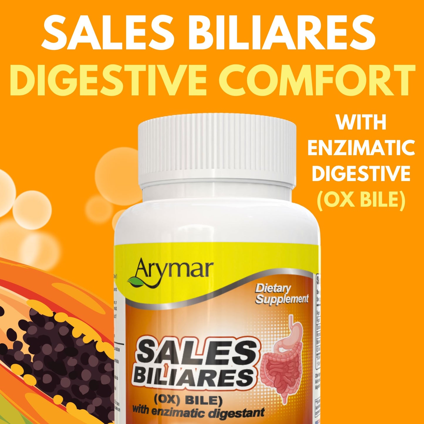 Arymar Ox Bile with Digestive Enzymes 60 Tablets