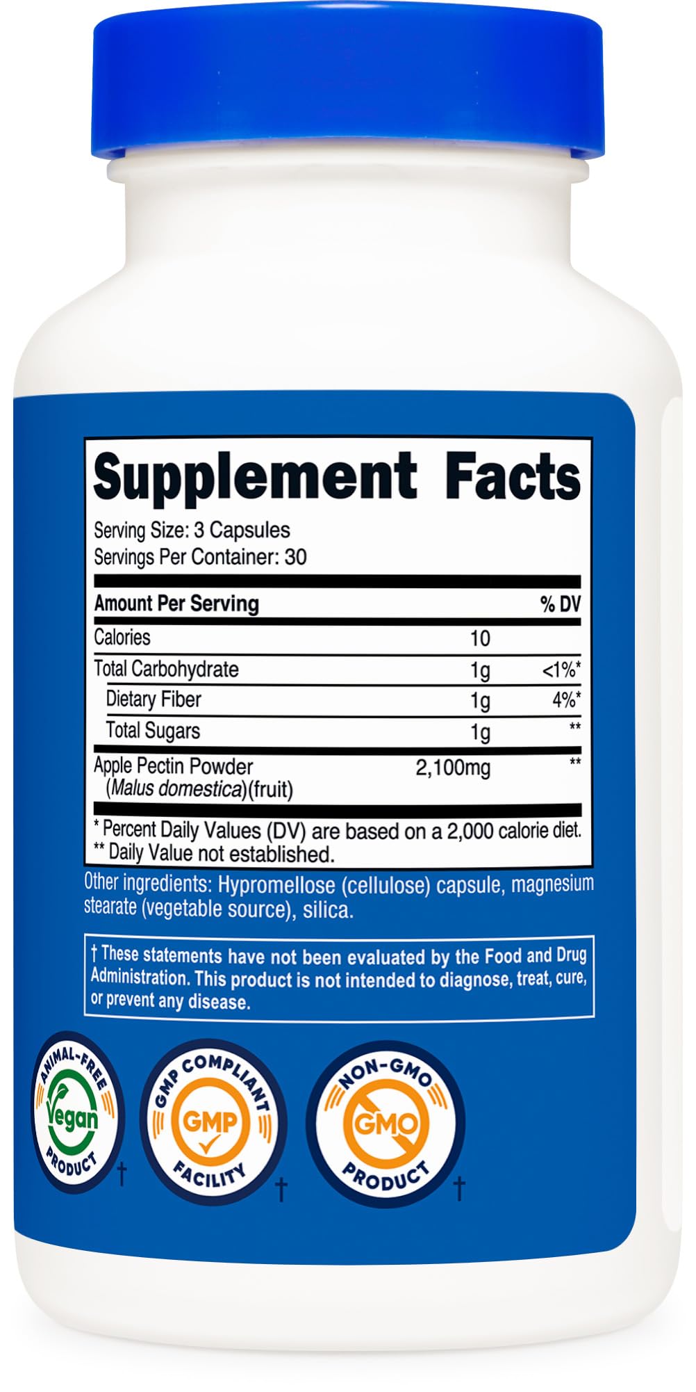 Nutricost Apple Pectin Capsules 2,100mg Per Serving, 90 Capsules