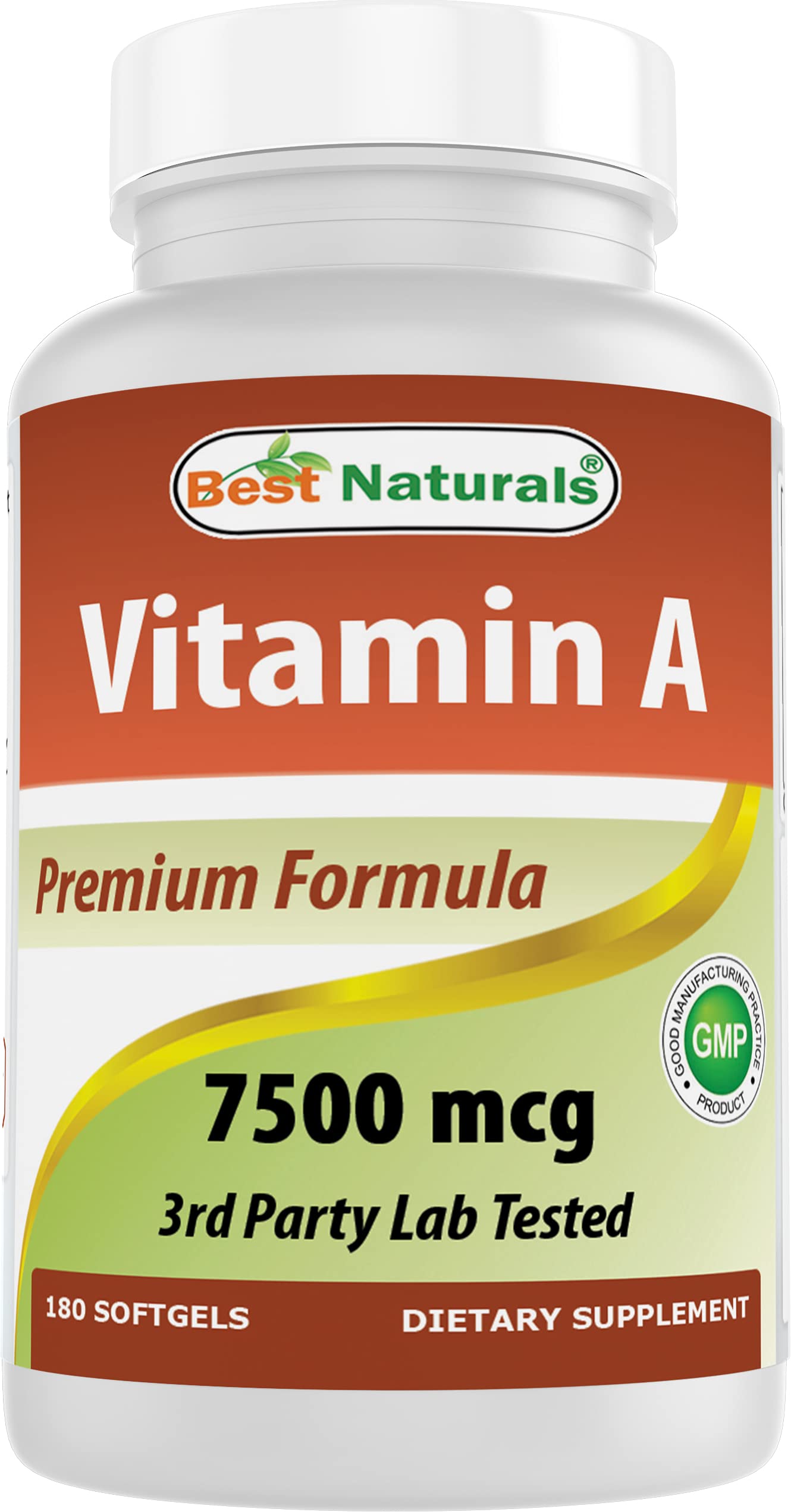 Best Naturals Vitamin A 25000 IU (7500 mcg) Softgels 180 Count