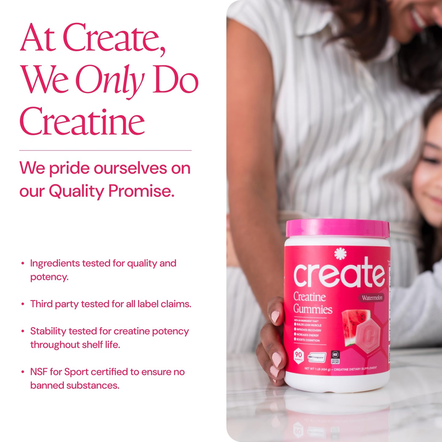 Create Creatine Monohydrate Gummies, 90 Count