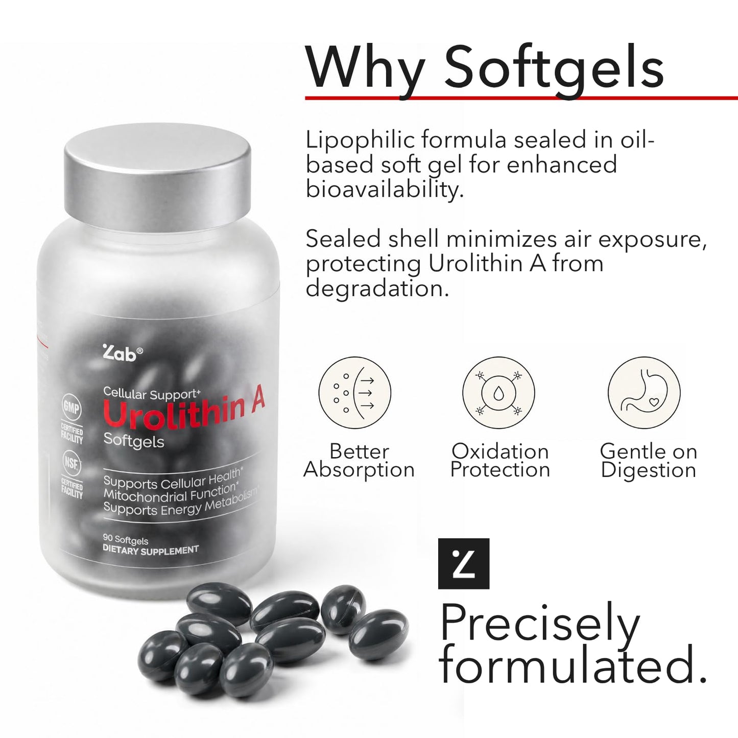 ZAB Urolithin A Supplement Softgels 90 Count