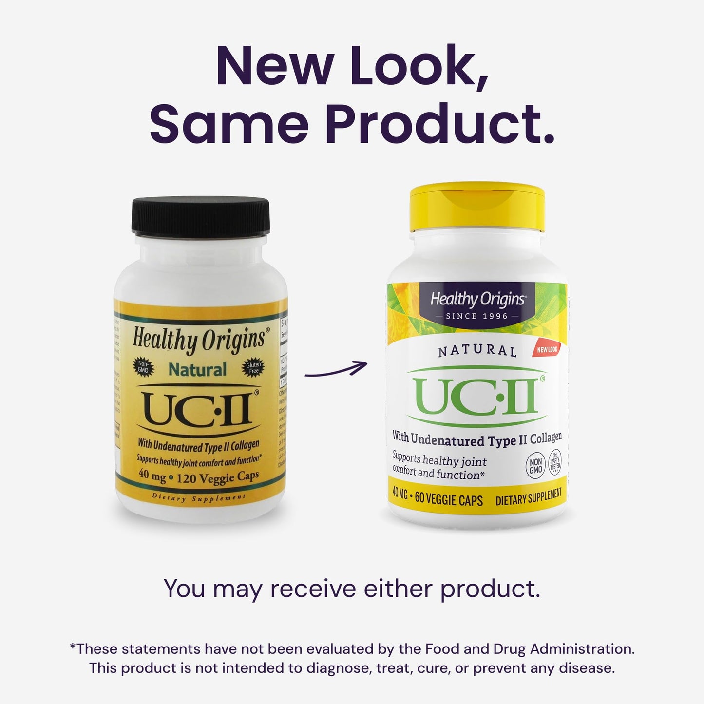 Healthy Origins UC-II 40 mg (Undenatured Type II Collagen, Non-GMO, Gluten Free, Joint Support), 120 Veggie Caps