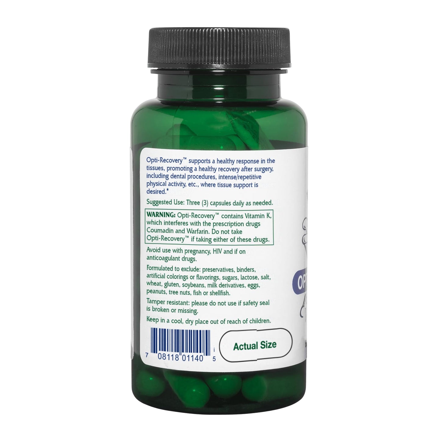 Vitanica Opti-Recovery Pre & Post Surgery Support, Wound Care, Vegan, 60 Capsules