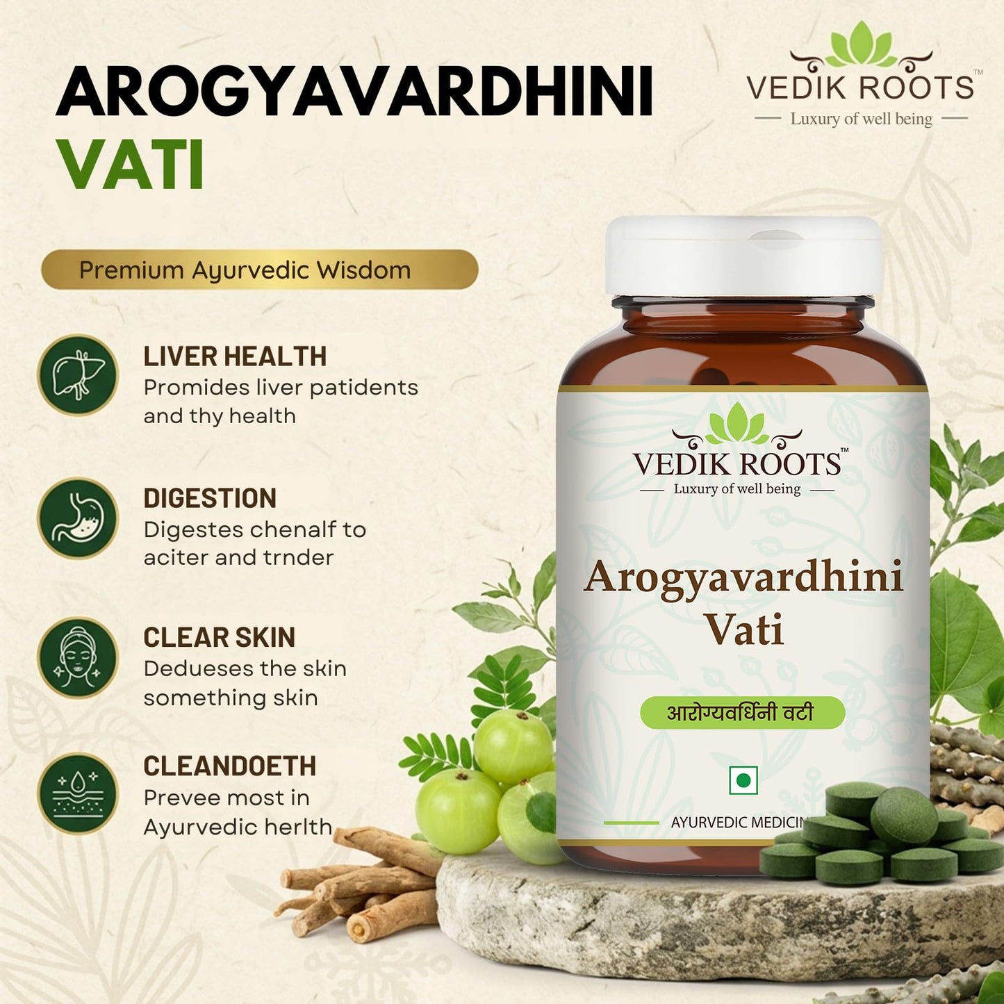 VEDIKROOTS Arogyavardhini Vati Capsules 1 Capsule