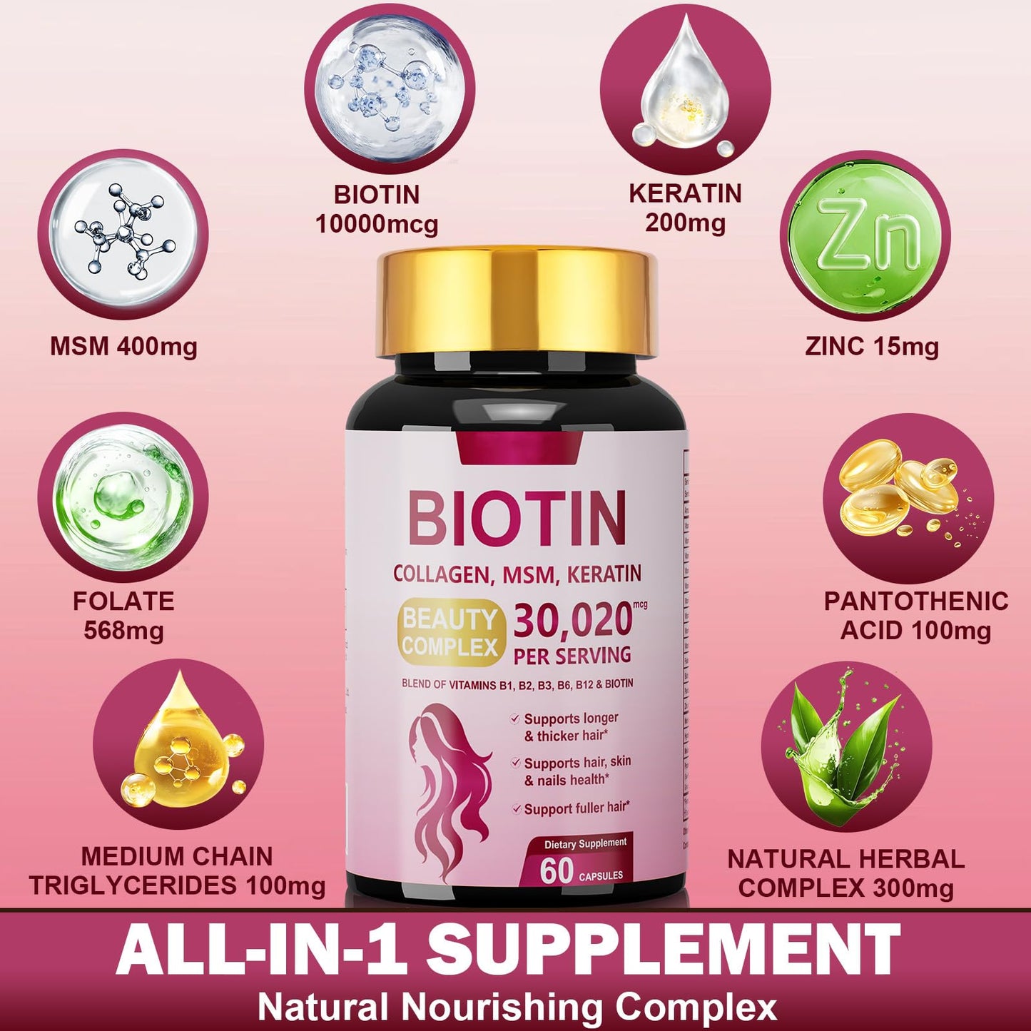 Dr. HR Biotin 10000mcg Capsules, 60 Count