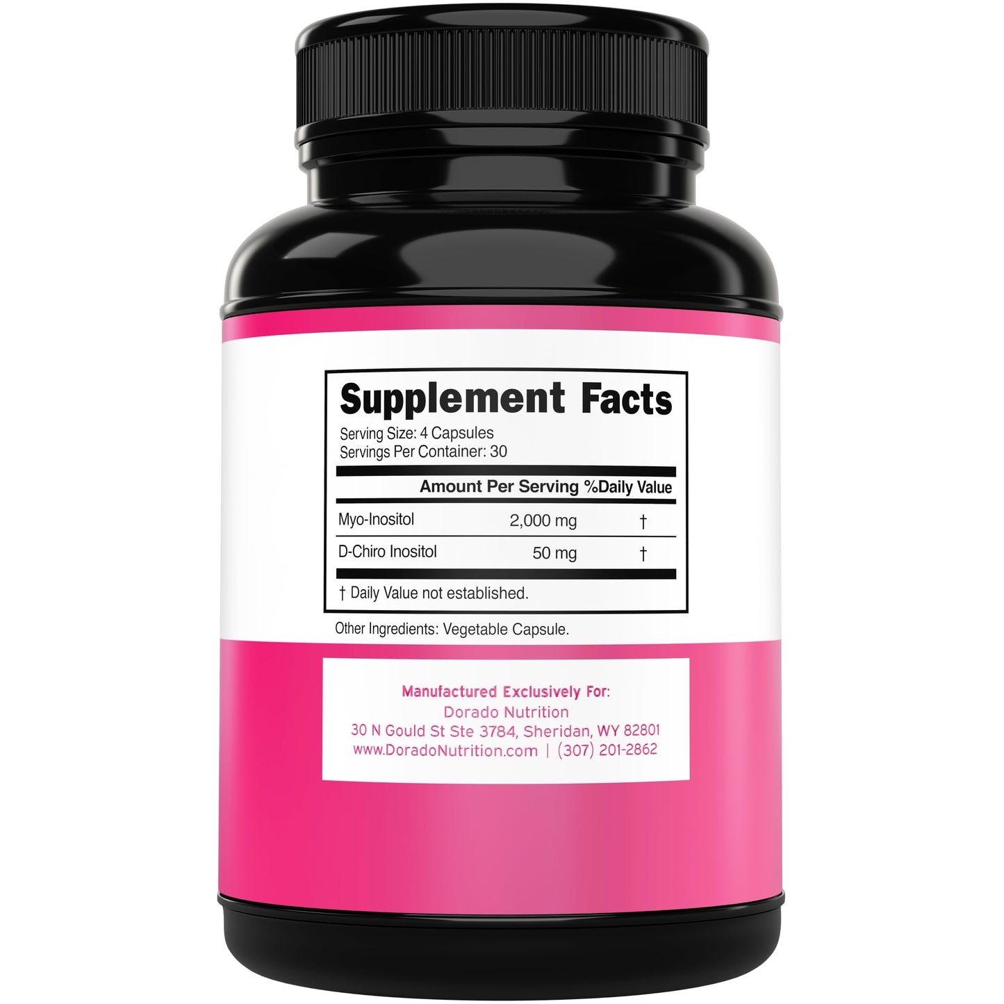 DORADO NUTRITION Myo-Inositol & D-Chiro Inositol Supplement for Women, 120 Capsules