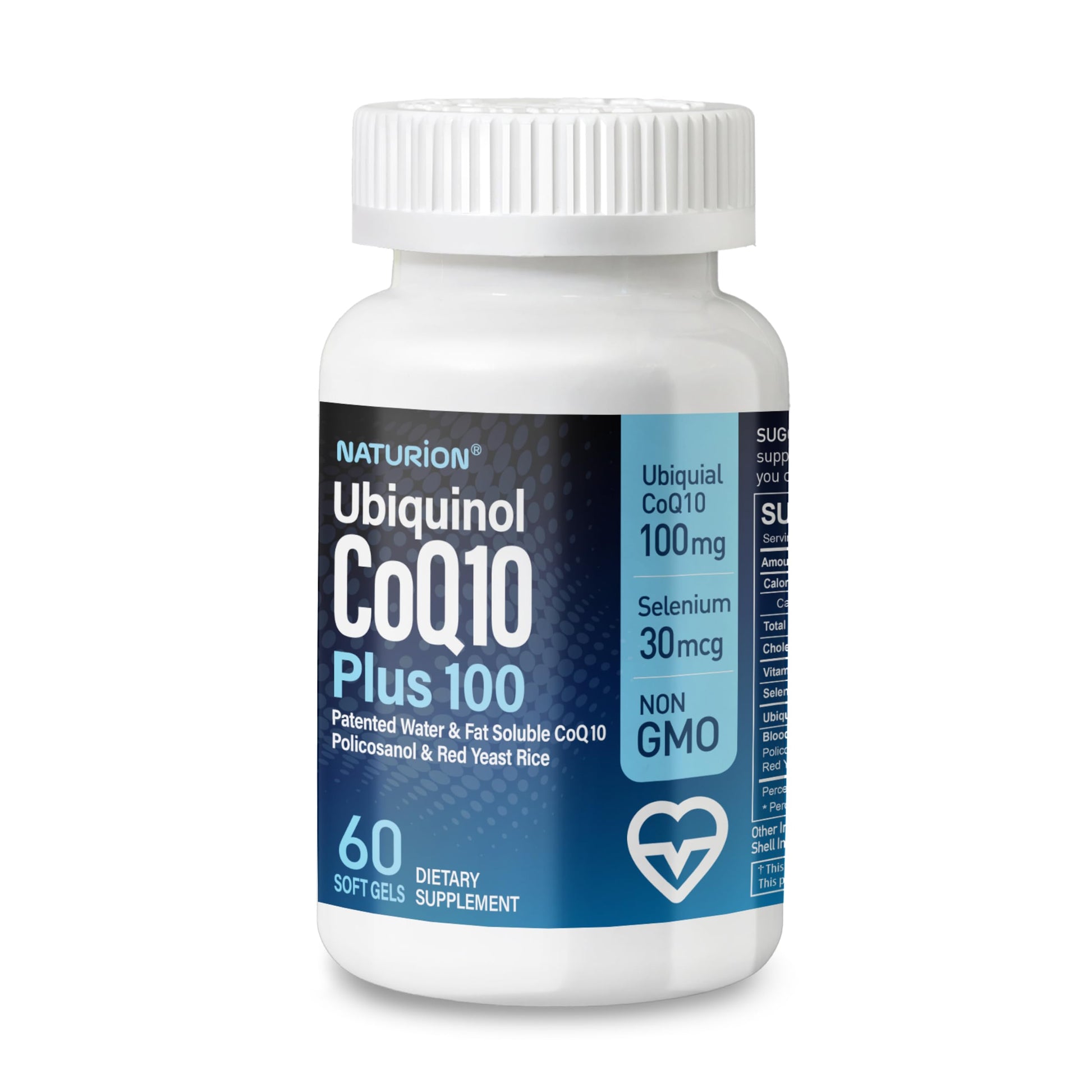 NATURION Ubiquinol CoQ10 Plus 100 – Kaneka Ubiquinol, Vitamin D3, Selenium, Circulation Support Blend, 60 Softgels