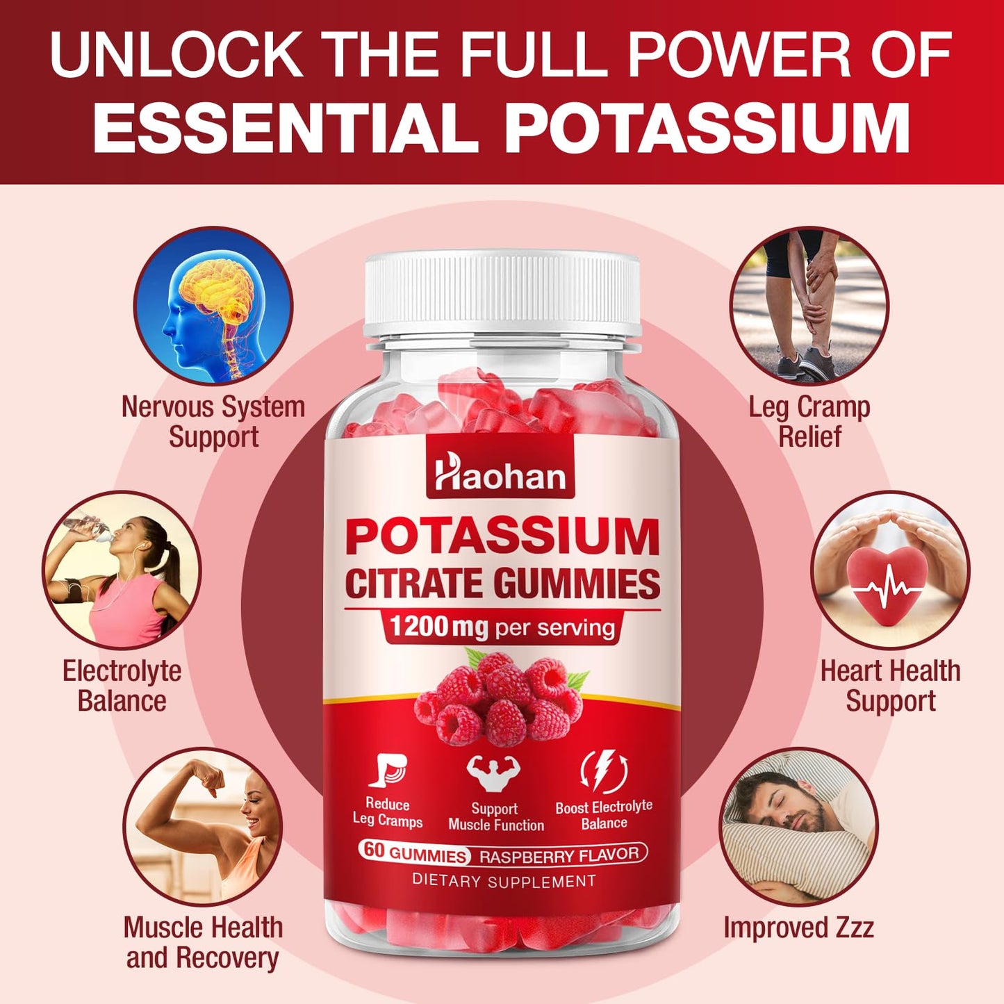 Haohan Potassium Citrate Gummies 60 Count