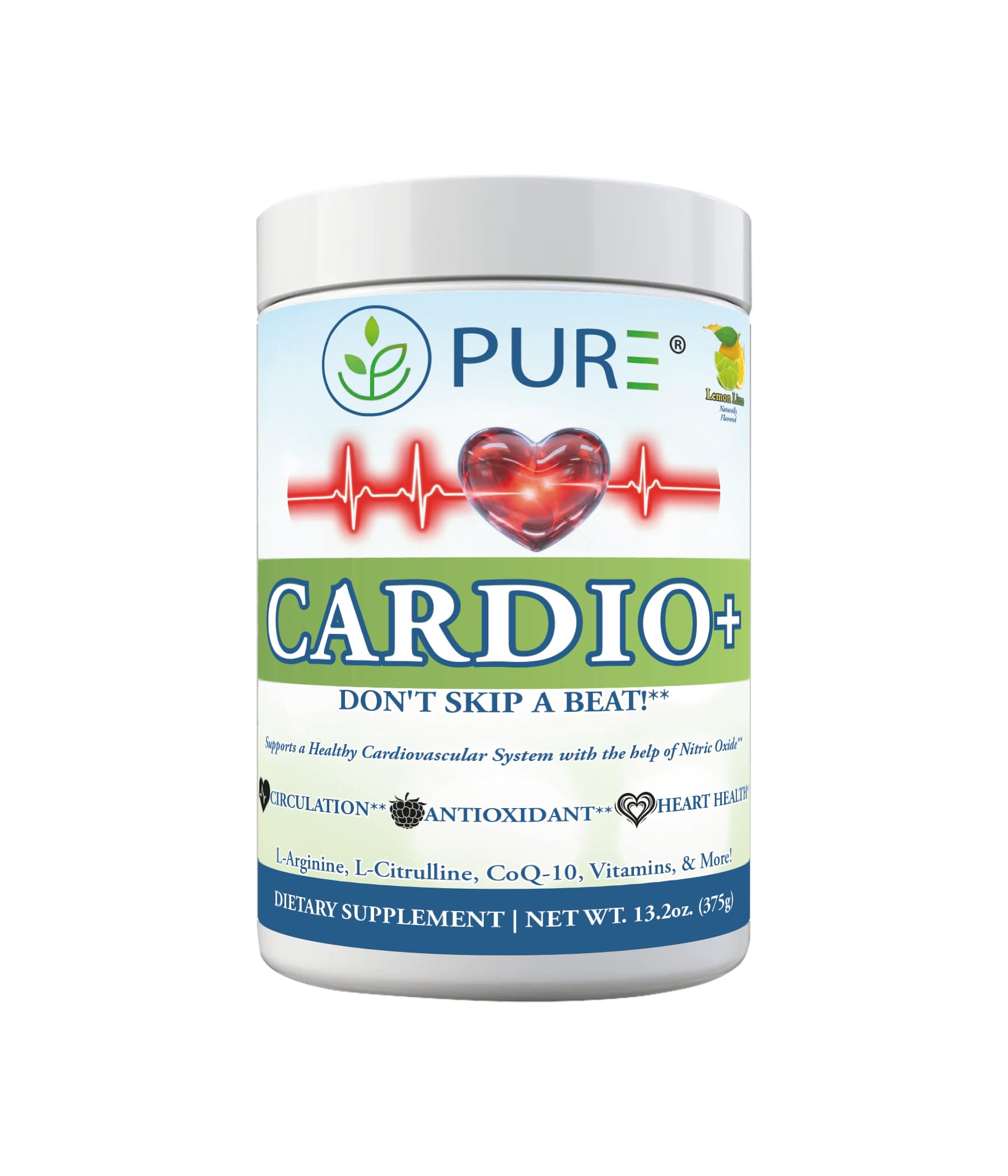 PURE Cardio+ Nitric Oxide Heart & Circulation Support Powder 13.18 Ounces