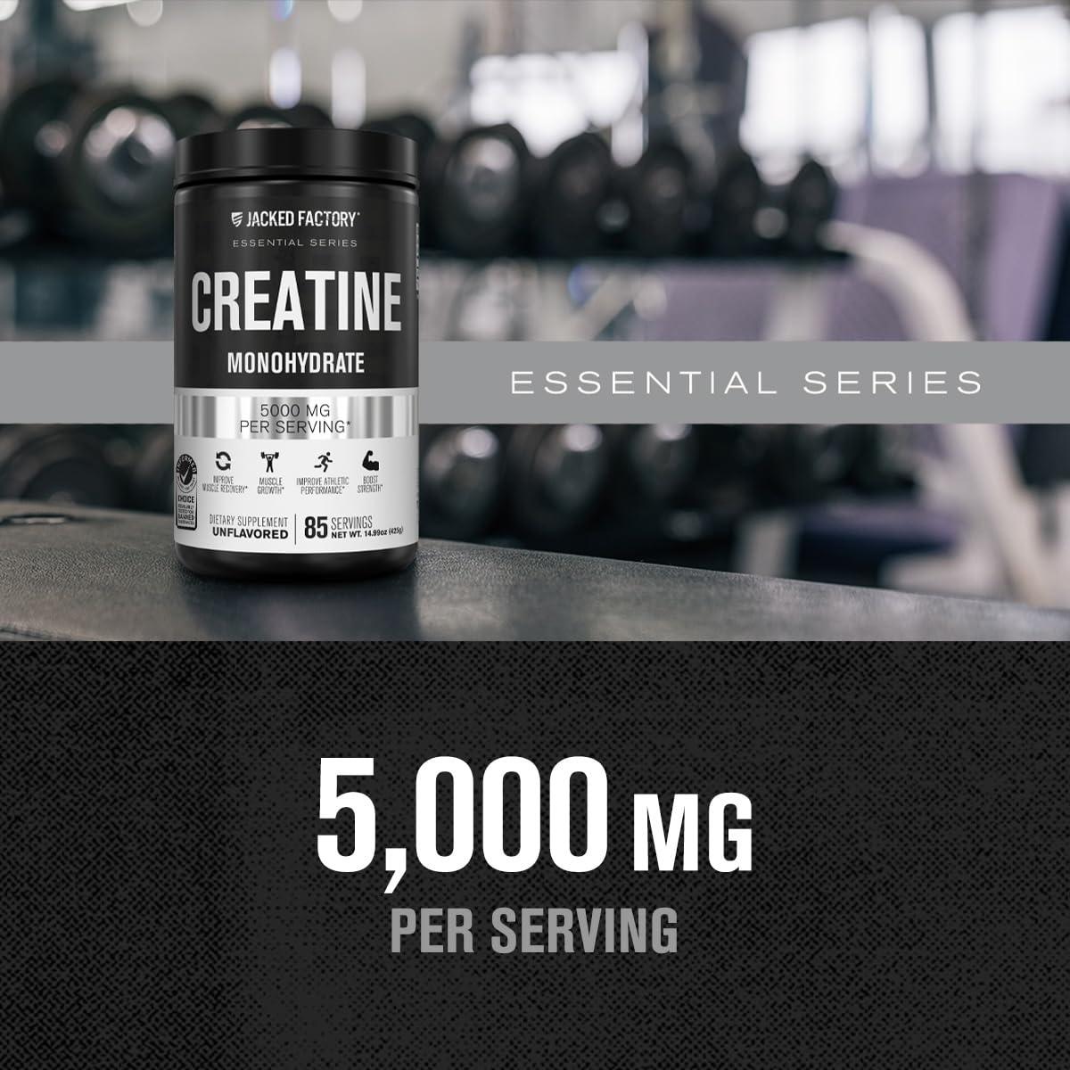 Jacked Factory Creatine Monohydrate Powder 85 Servings