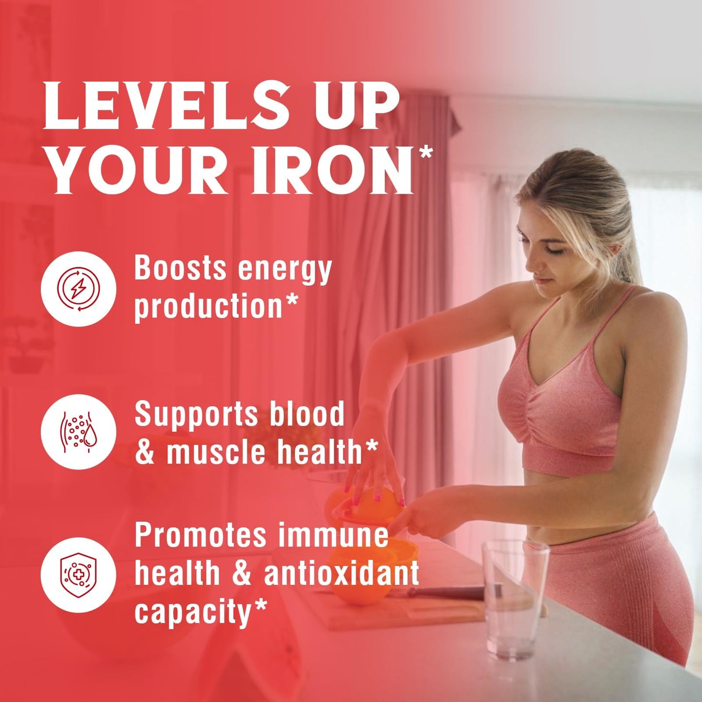 Vitalibre Iron Supplement Tablet 65mg Carbonyl Iron with 250mg Vitamin C, 180 Tablets