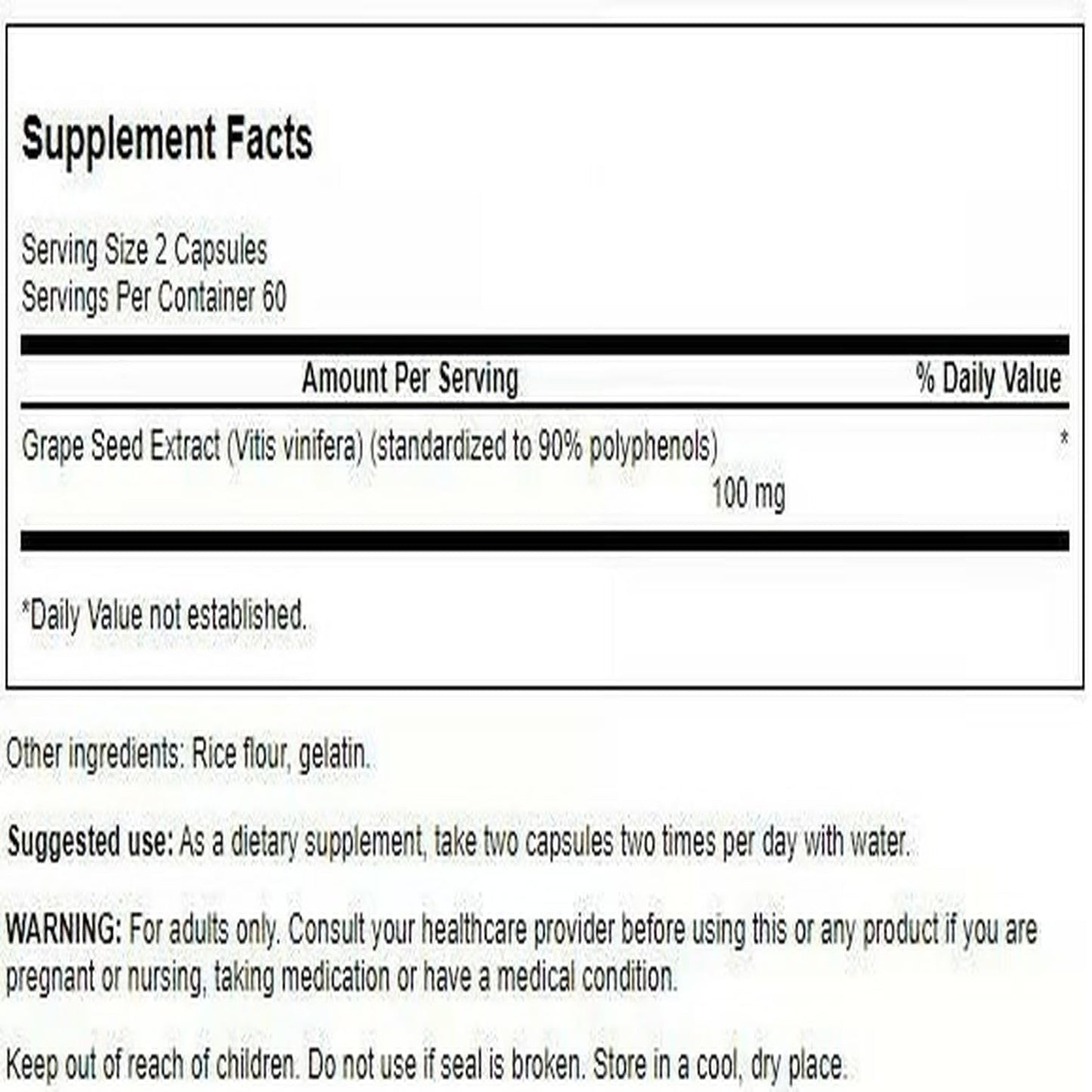 Swanson Grape Seed Extract (Standardized) 50 Milligrams 240 Capsules