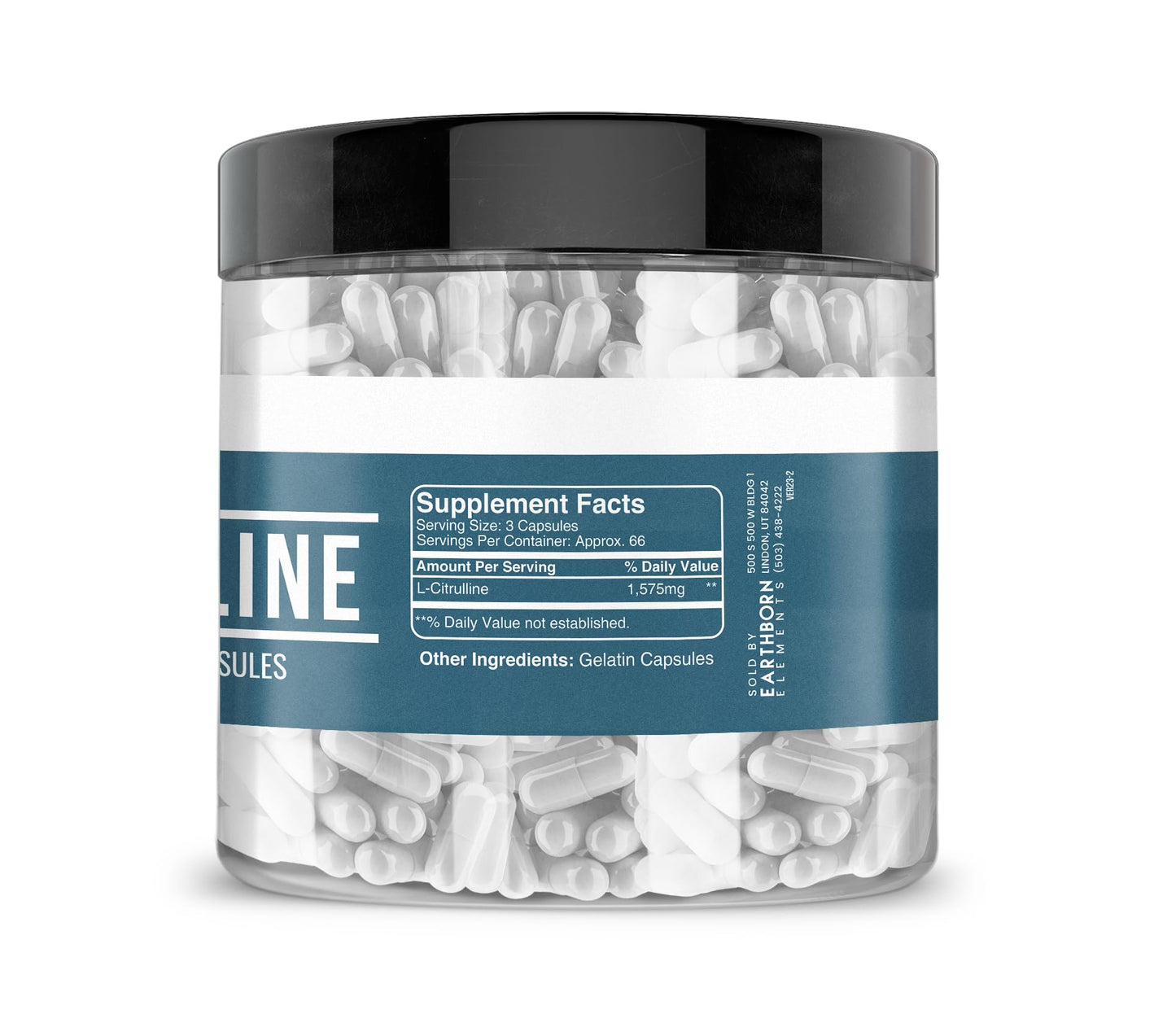 Earthborn Elements Naturally Sourced L-Citrulline Capsules, 200 Count