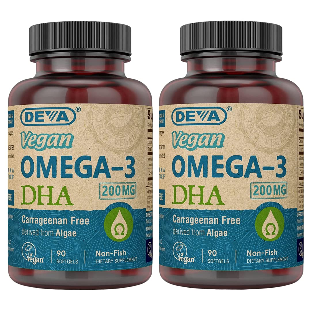DEVA Vegan Omega-3 DHA Supplement 180 Softgels