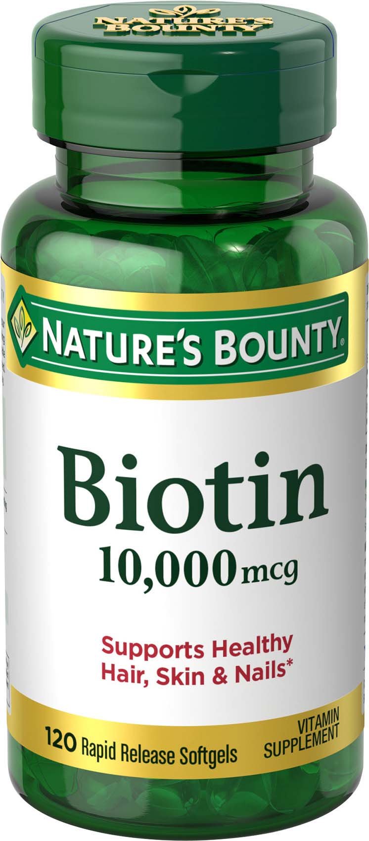 Nature's Bounty Biotin 10,000 mcg Rapid Release Softgels, 1200 Softgels