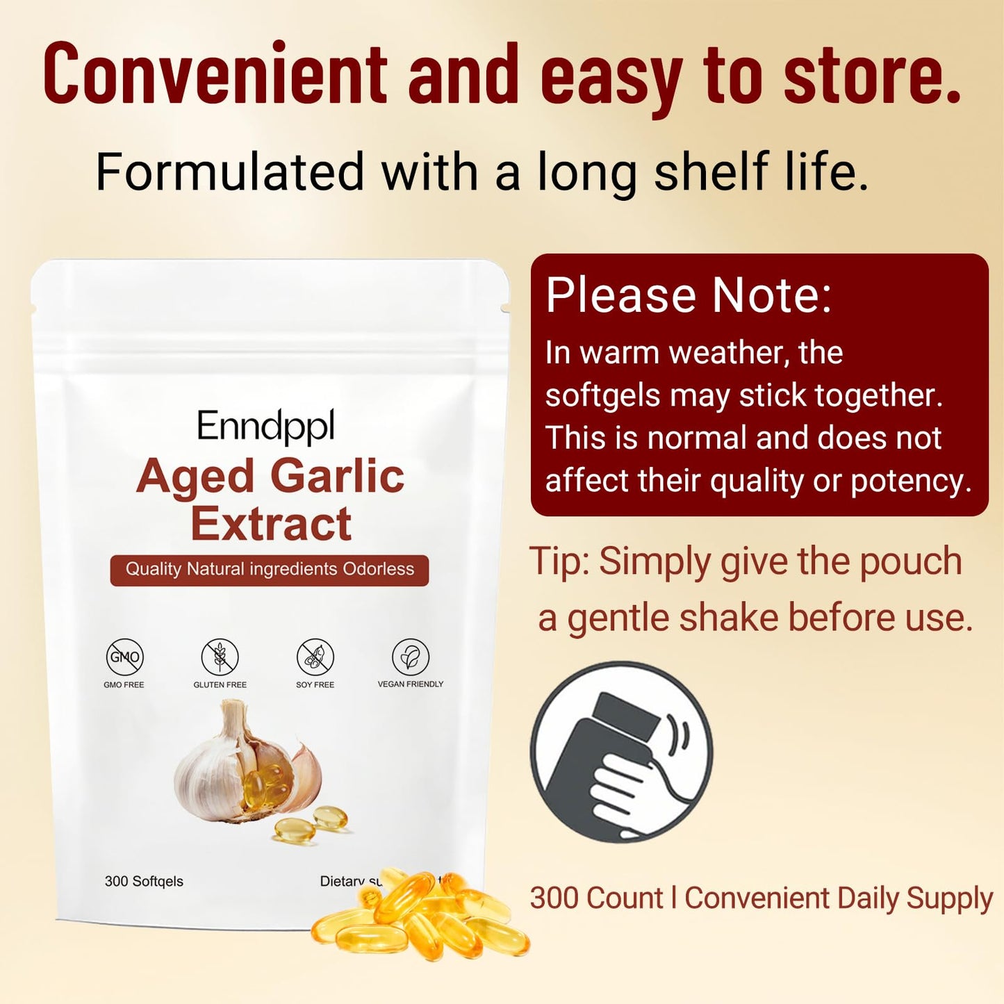 Enndppl Aged Garlic Extract Capsules 600 Count