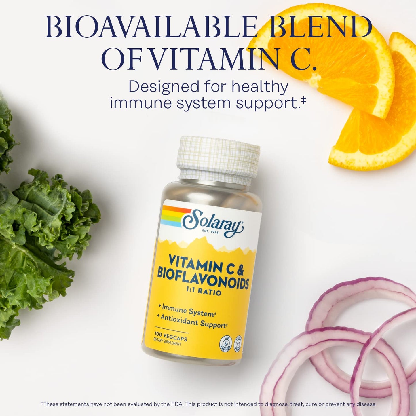 SOLARAY Vitamin C 500 mg with Citrus Bioflavonoids Capsule 100