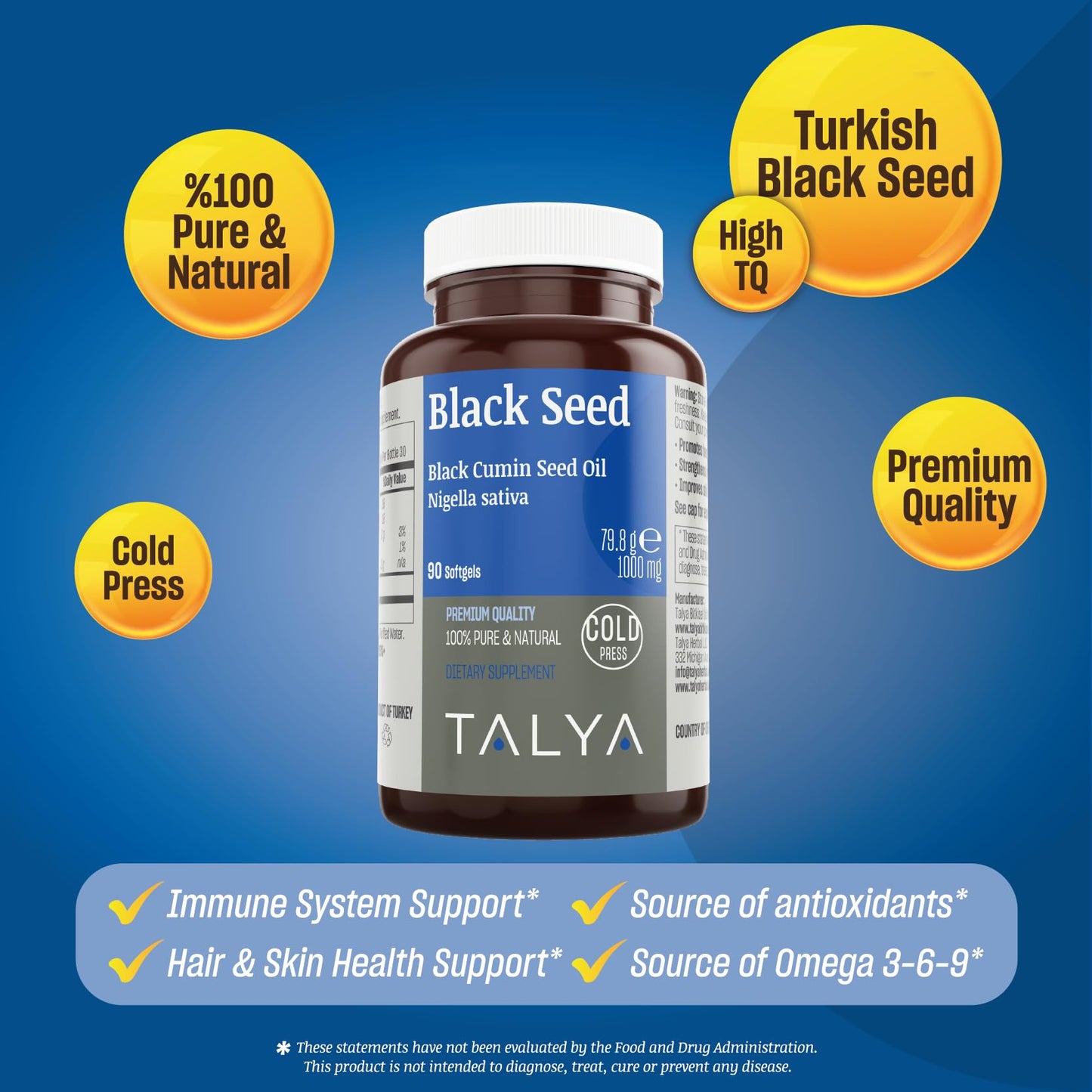 TALYA Black Seed Oil Softgel 90 Count