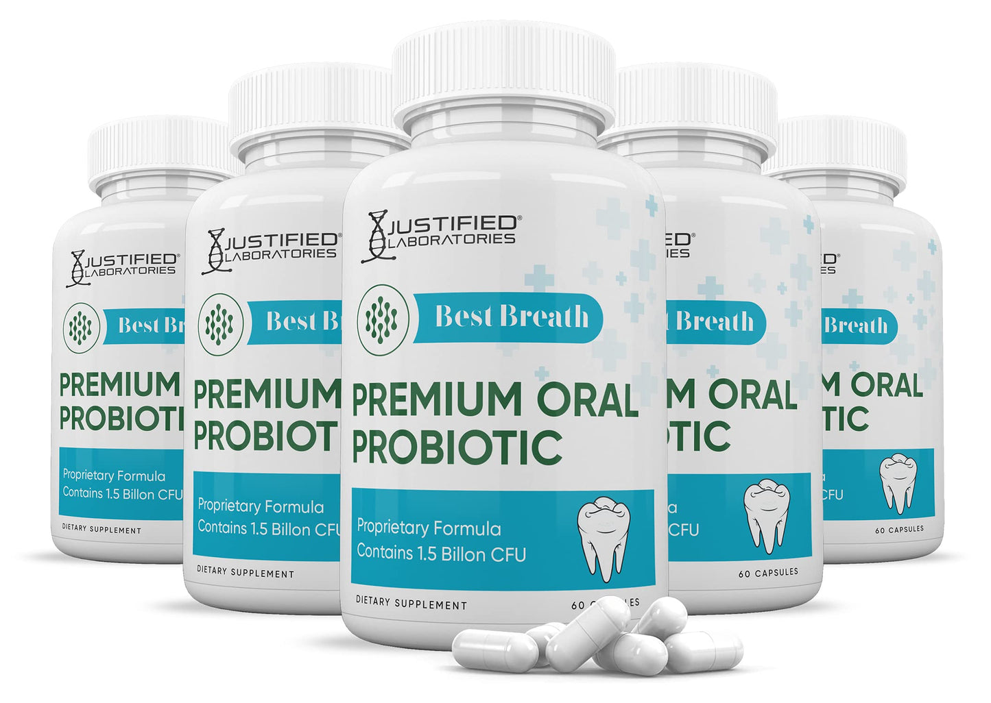 Justified Laboratories Best Breath 1.5 Billion CFU Probiotic Oral Support 300 Capsules