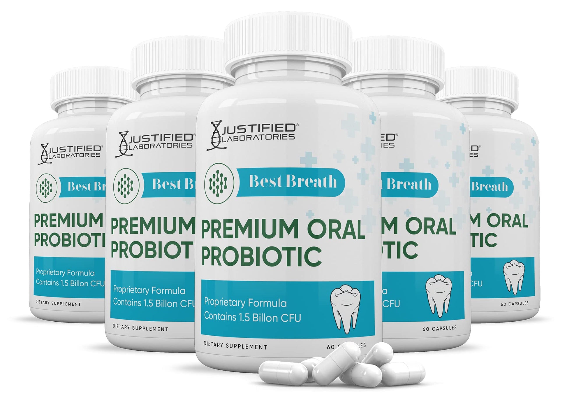 Justified Laboratories Best Breath 1.5 Billion CFU Probiotic Oral Support 300 Capsules