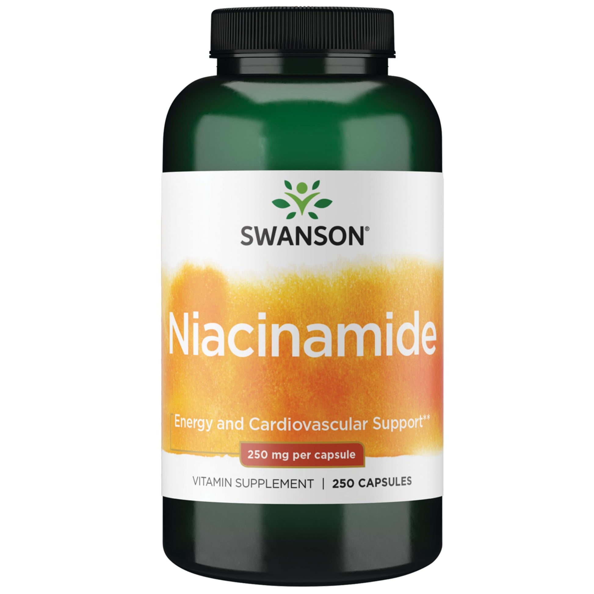 Swanson Niacinamide Vitamin B3 Supplement, 250 mg Capsules, 250 Count