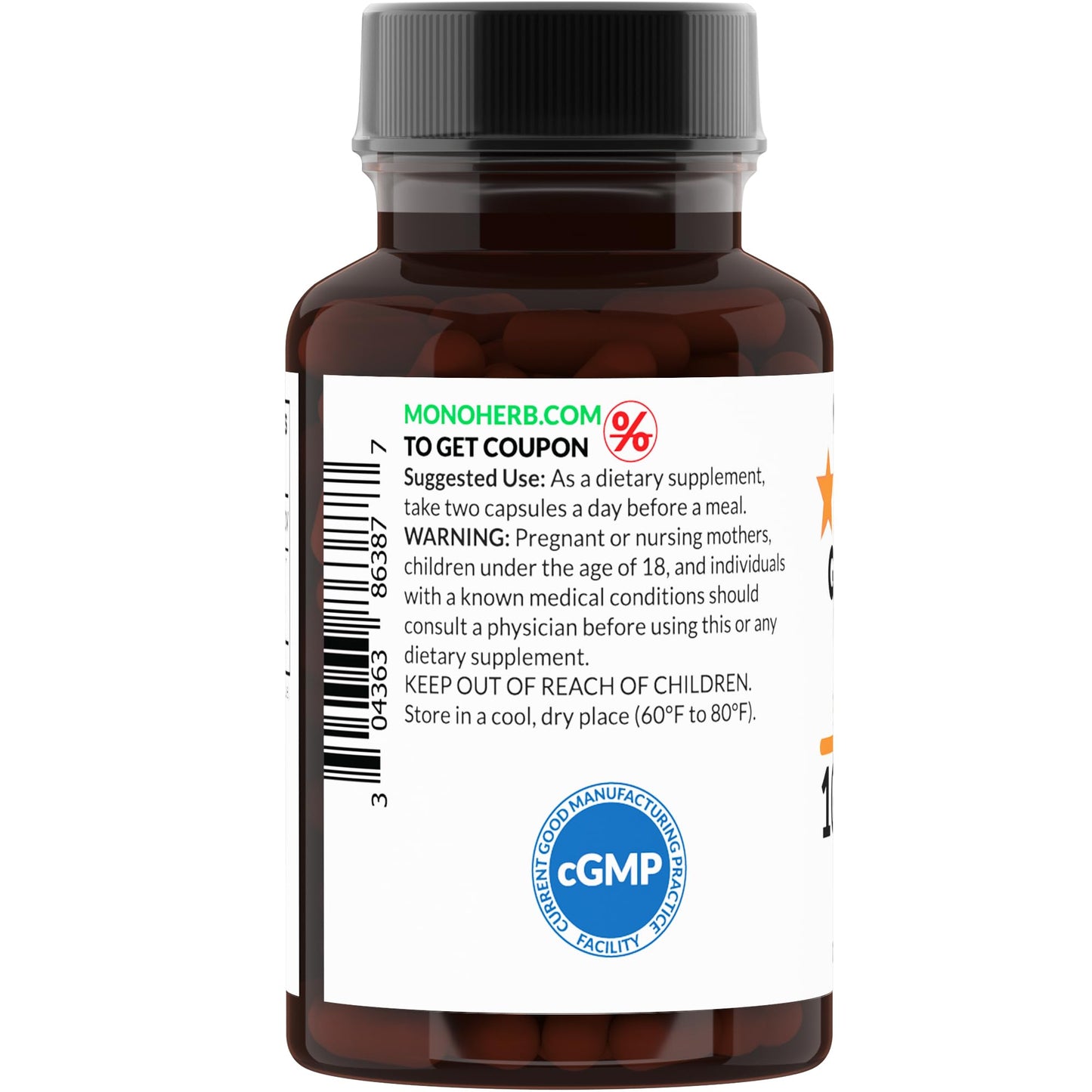 MONOHERB Grapefruit Seed 10:1 Extract Capsules, 90 Count