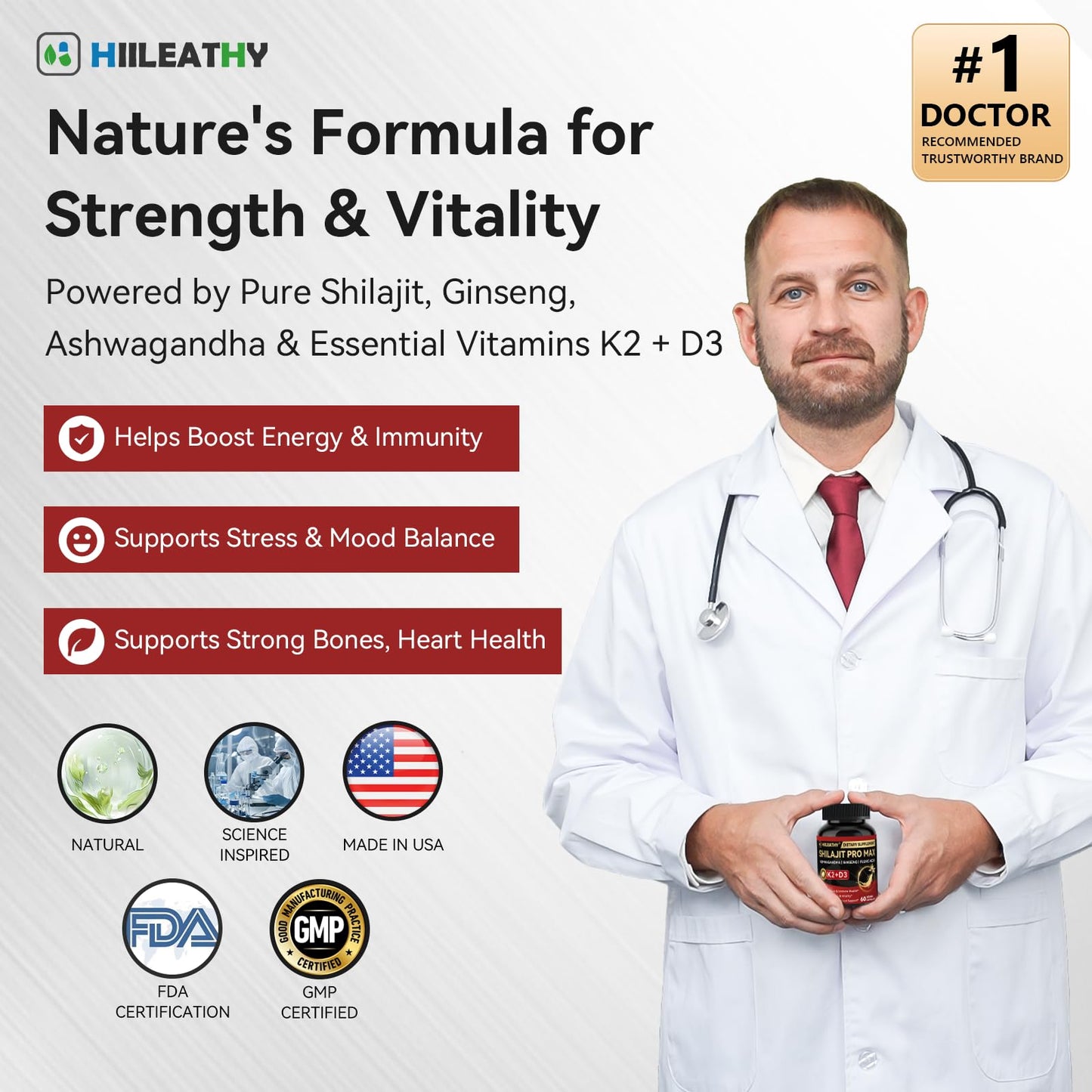 HIILEATHY Shilajit Capsule, 60 Capsules