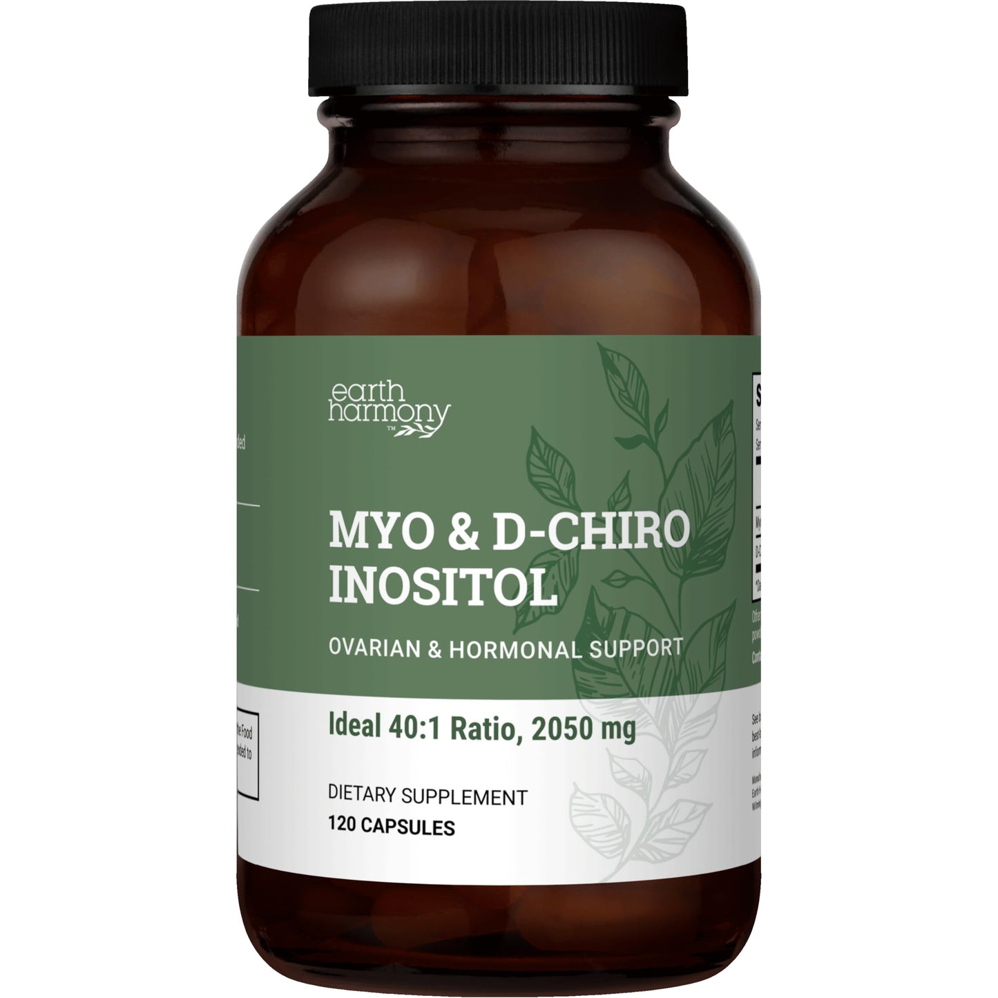 Earth Harmony Naturals Myo-Inositol & D-Chiro Inositol Supplement Capsules, 120 Count