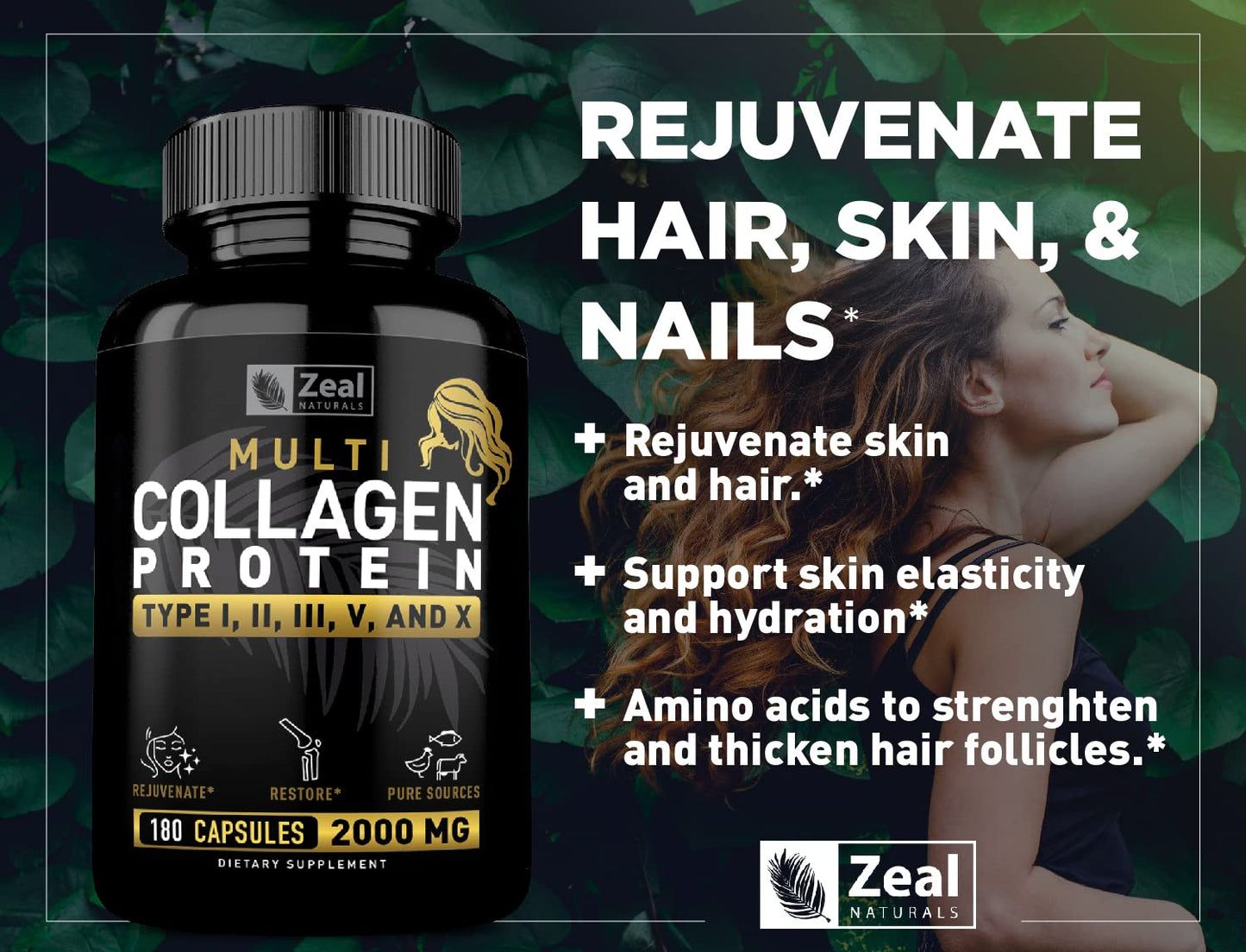 Zeal Naturals Multi Collagen Peptides Capsules, 180 Capsules
